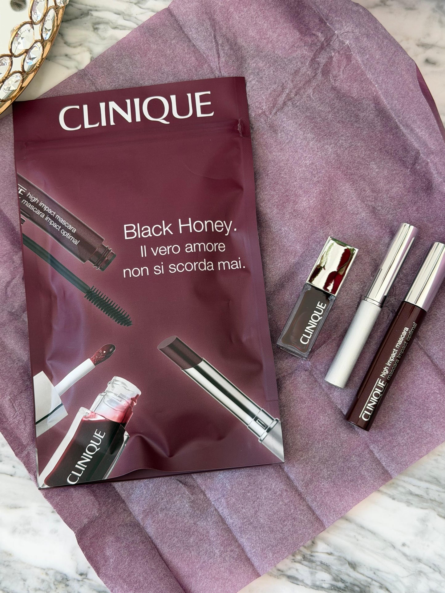 CLINIQUE Black Honey Lipstick + Lip Oil + Mascara Limited Edition Trio Gift Set