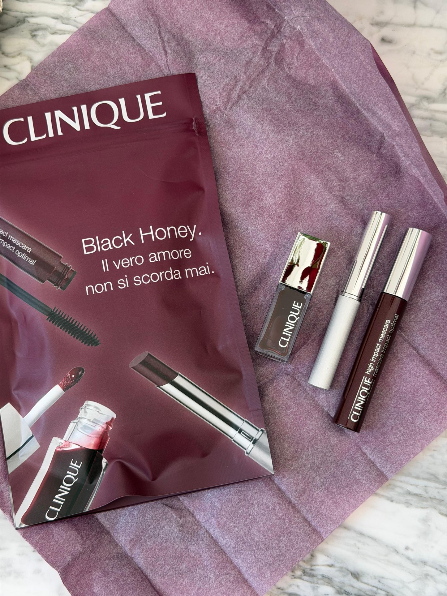 CLINIQUE Black Honey Lipstick + Lip Oil + Mascara Limited Edition Trio Gift Set