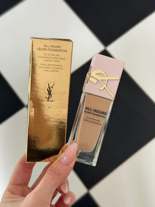YSL All Hours Glow Foundation
Skin-Like Radiance Buildable Coverage (LN7)
