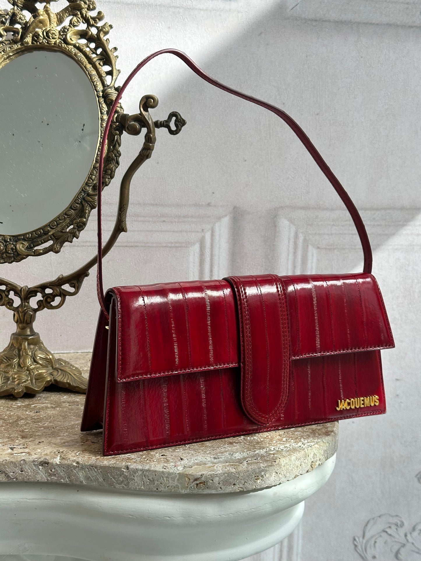 JACQUEMUS Bags - The Long Bambino Dark Red