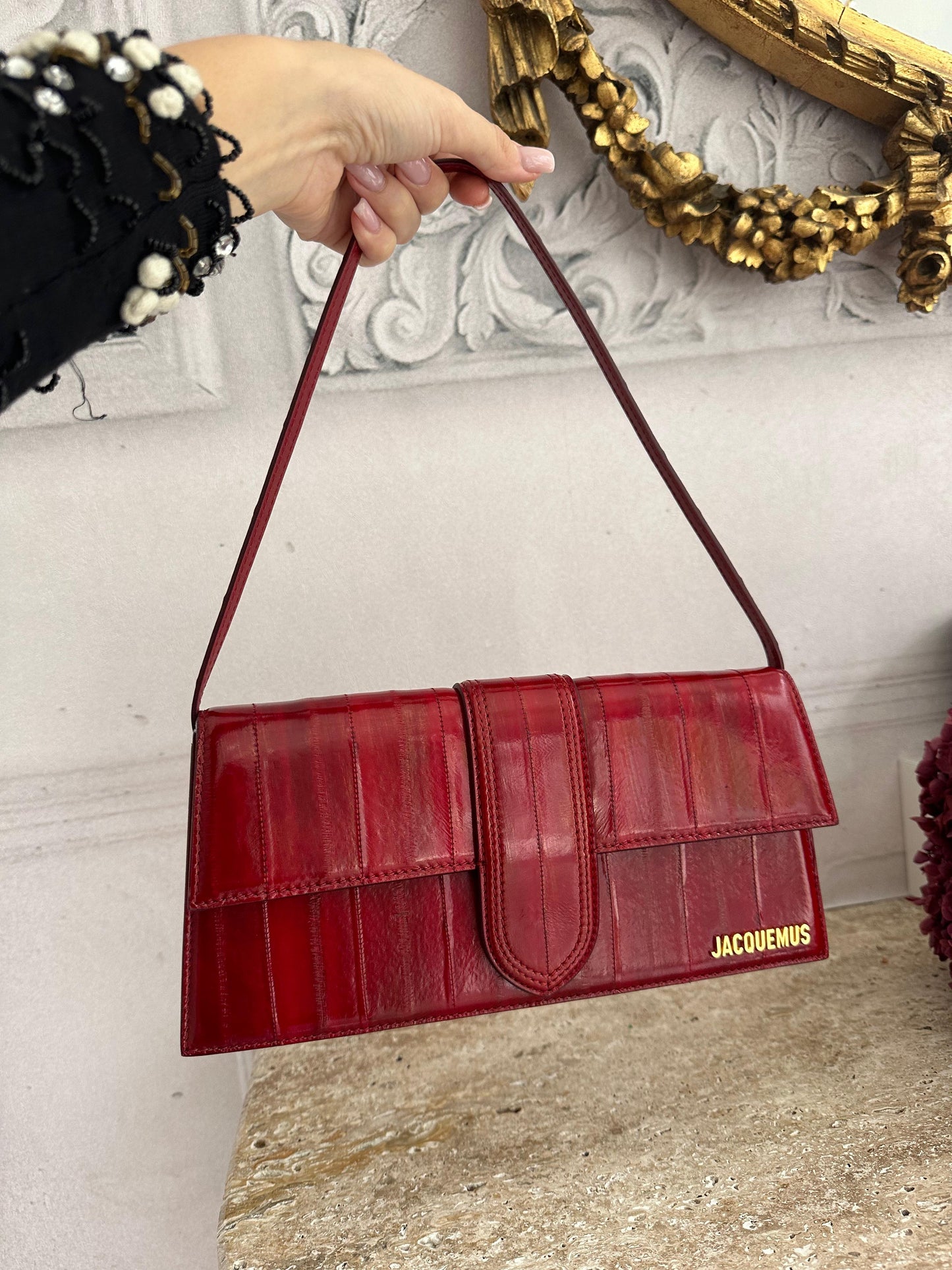 JACQUEMUS Bags - The Long Bambino Dark Red