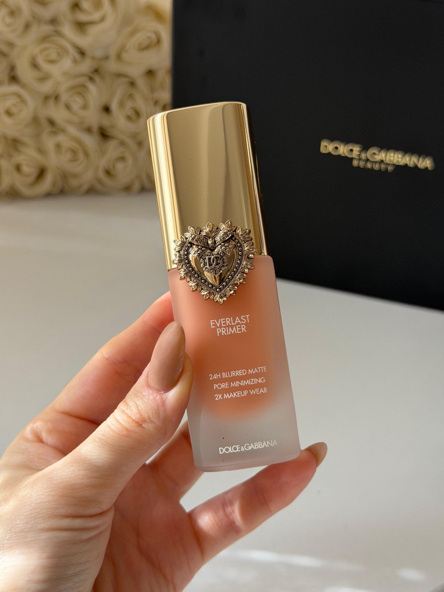 DOLCE&GABBANA Everlast Primer 24H Blurred Matte Pore Minimizing 2X Makeup Wear Translucent - Brightening Apricot Tone