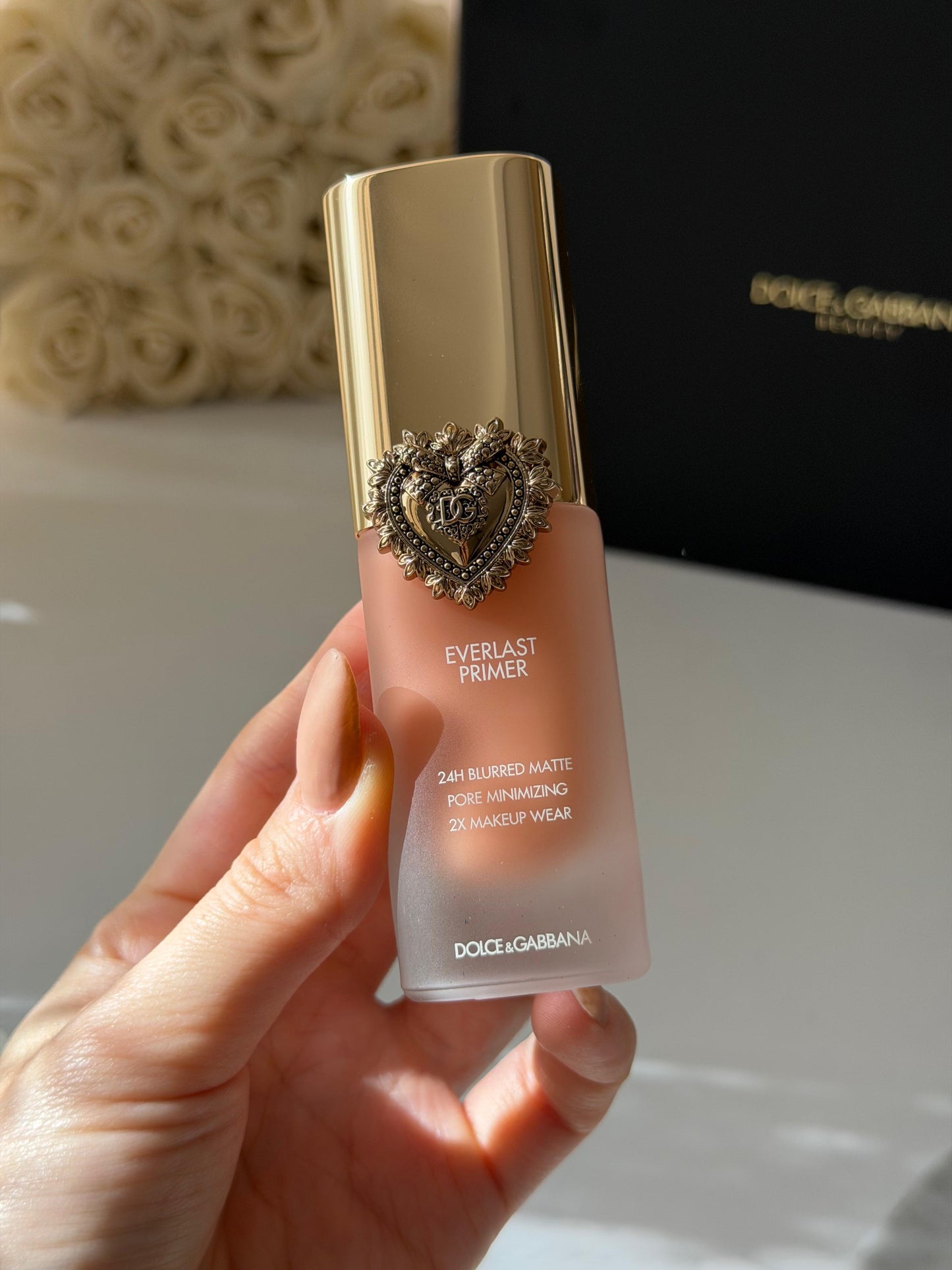 DOLCE&GABBANA Everlast Primer 24H Blurred Matte Pore Minimizing 2X Makeup Wear Translucent - Brightening Apricot Tone