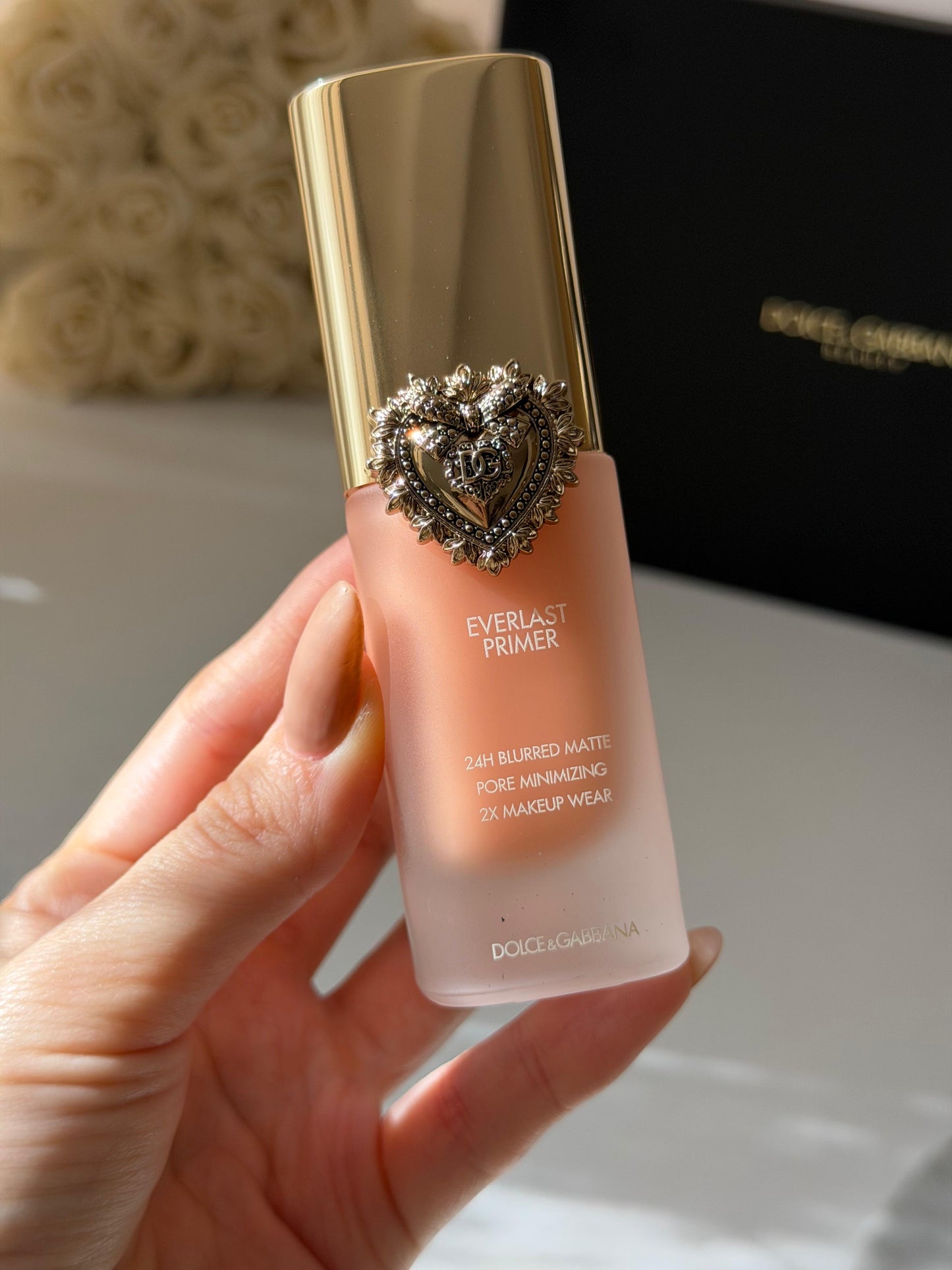 DOLCE&GABBANA Everlast Primer 24H Blurred Matte Pore Minimizing 2X Makeup Wear Translucent - Brightening Apricot Tone