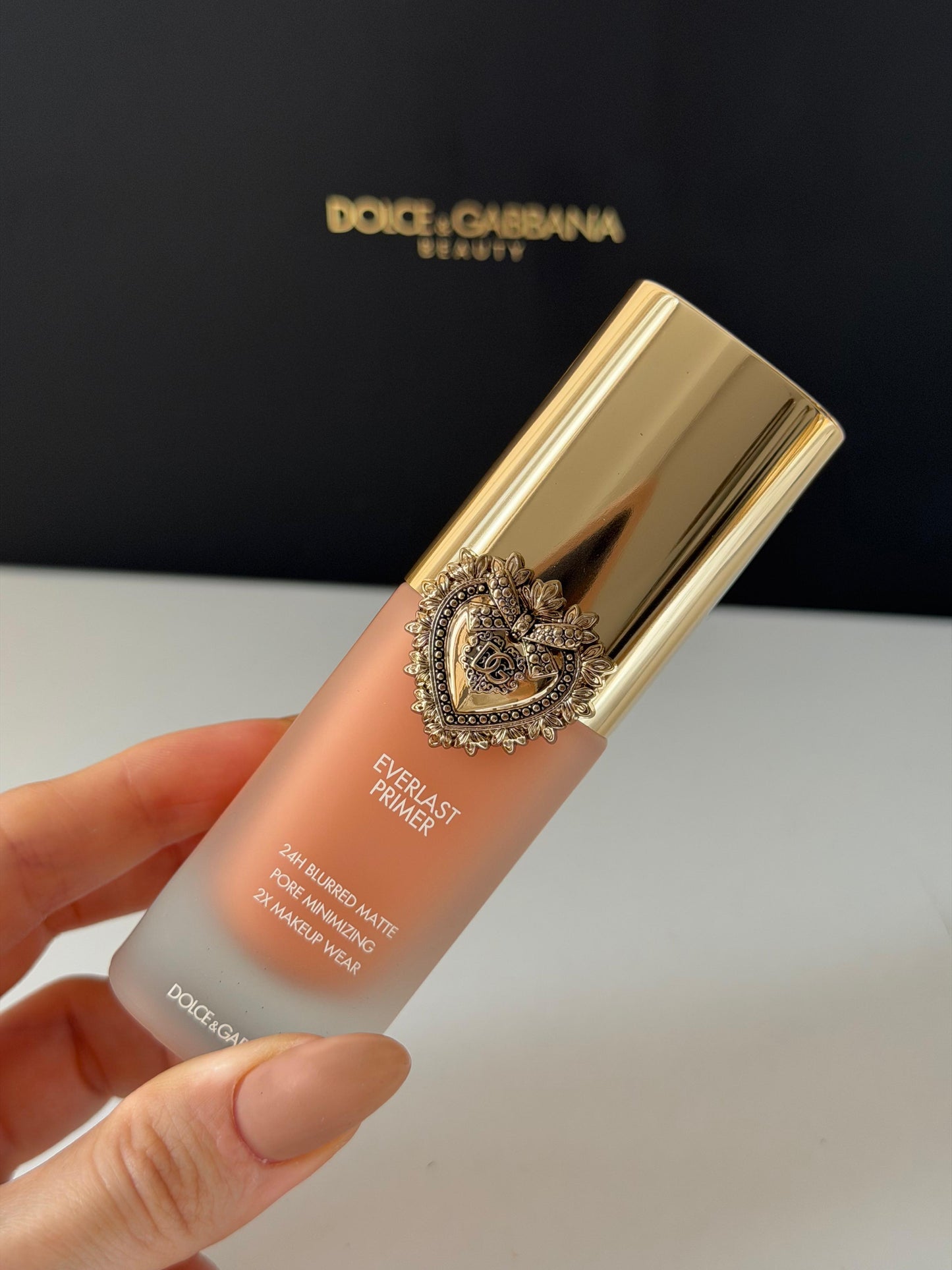 DOLCE&GABBANA Everlast Primer 24H Blurred Matte Pore Minimizing 2X Makeup Wear Translucent - Brightening Apricot Tone