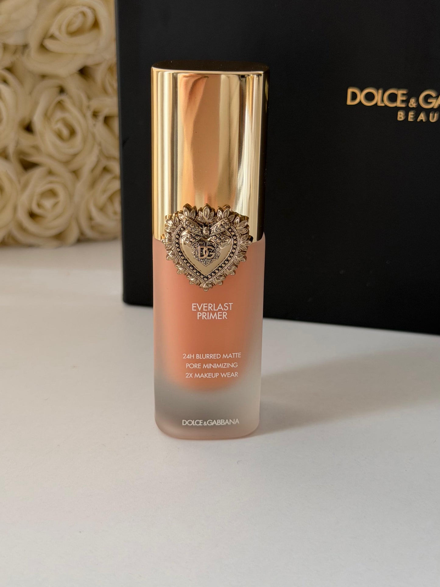 DOLCE&GABBANA Everlast Primer 24H Blurred Matte Pore Minimizing 2X Makeup Wear Translucent - Brightening Apricot Tone