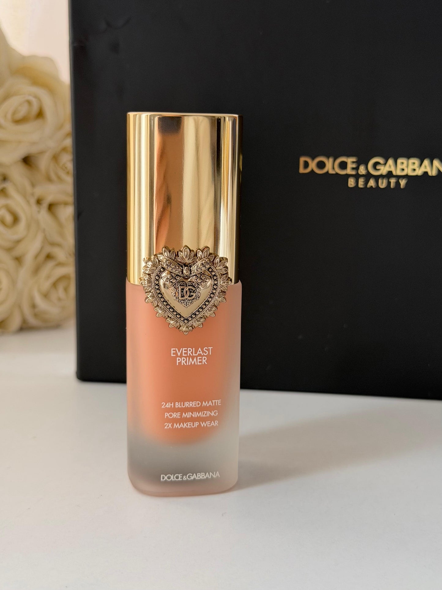 DOLCE&GABBANA Everlast Primer 24H Blurred Matte Pore Minimizing 2X Makeup Wear Translucent - Brightening Apricot Tone