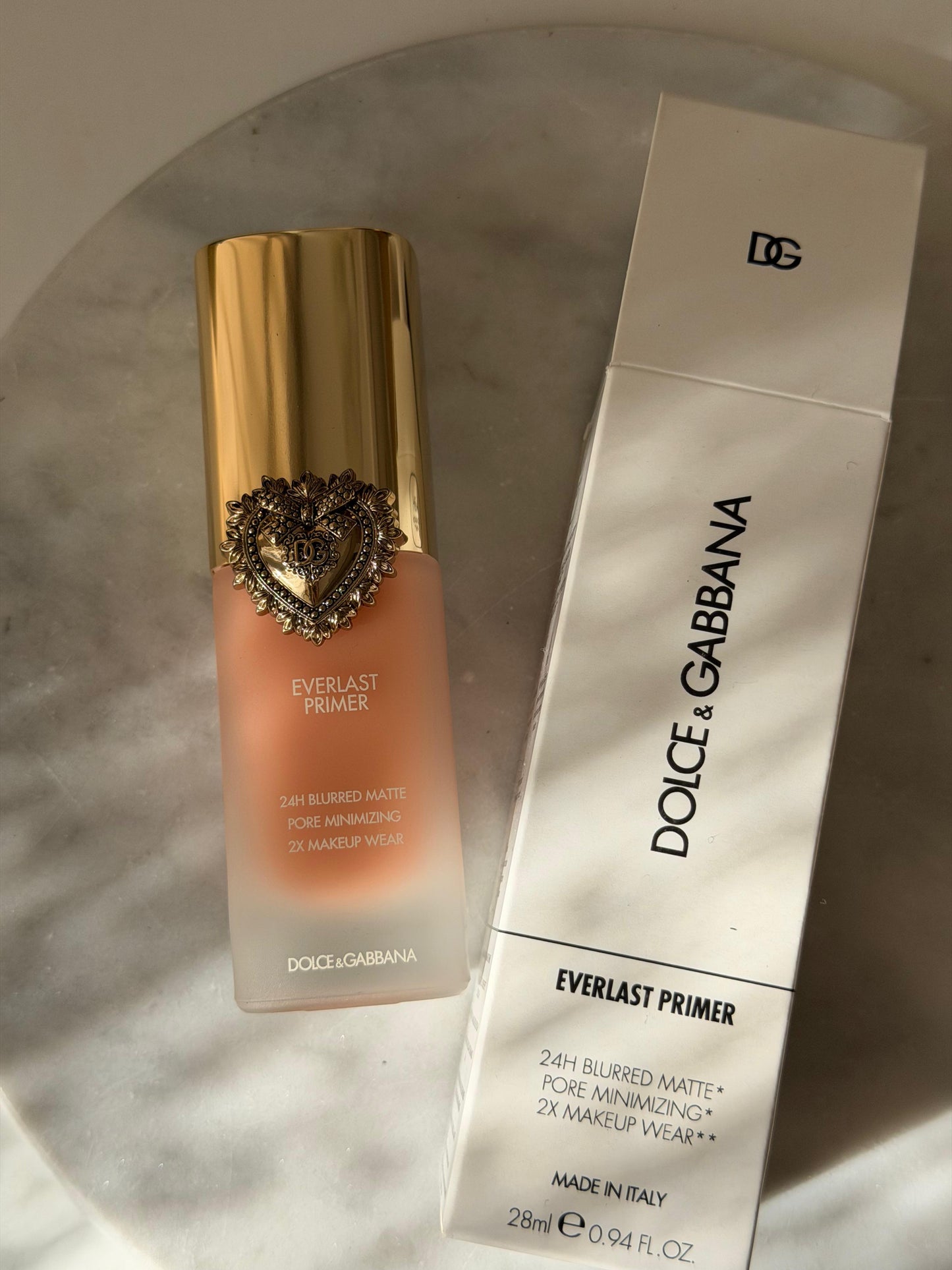 DOLCE&GABBANA Everlast Primer 24H Blurred Matte Pore Minimizing 2X Makeup Wear Translucent - Brightening Apricot Tone