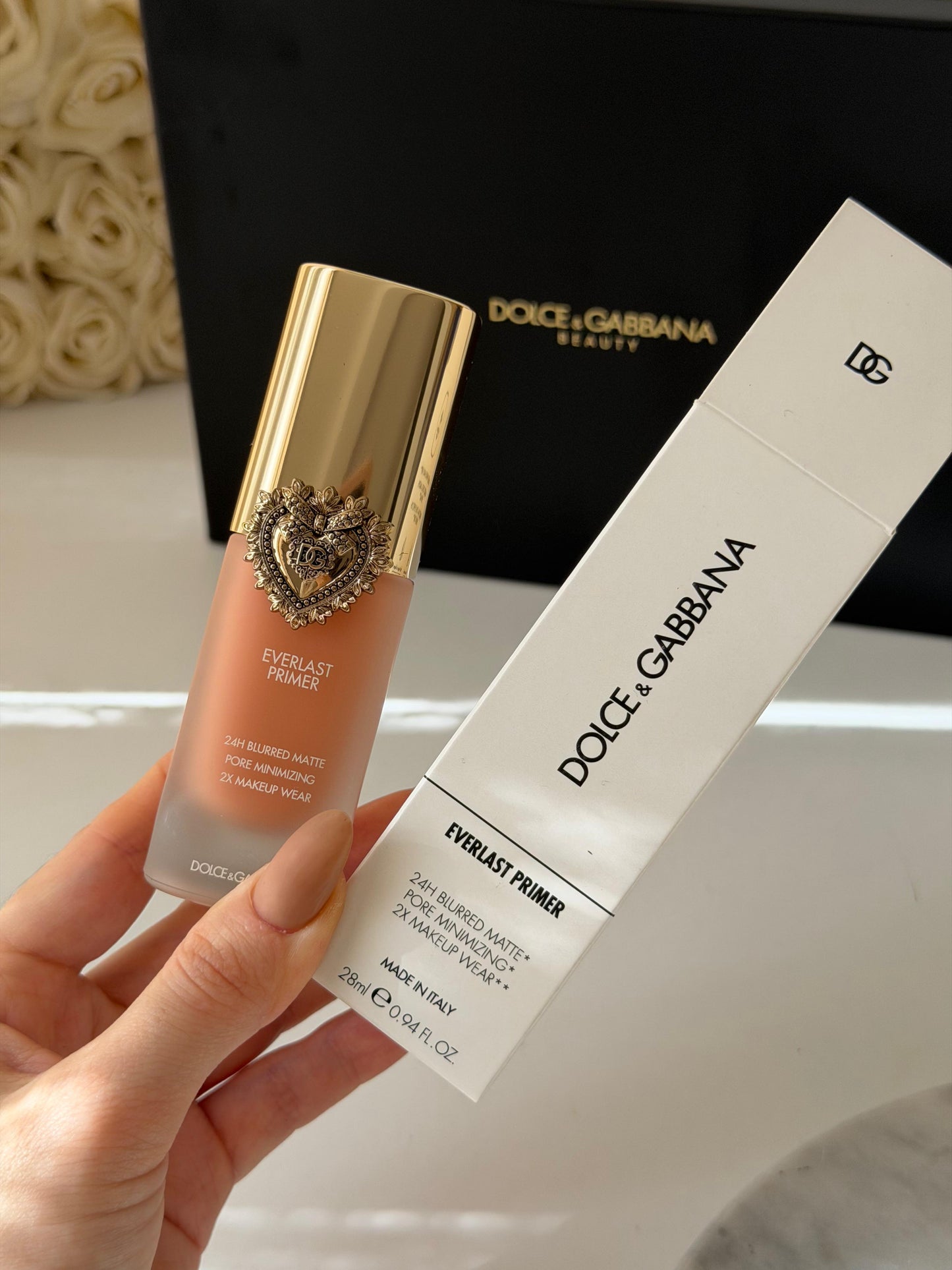 DOLCE&GABBANA Everlast Primer 24H Blurred Matte Pore Minimizing 2X Makeup Wear Translucent - Brightening Apricot Tone