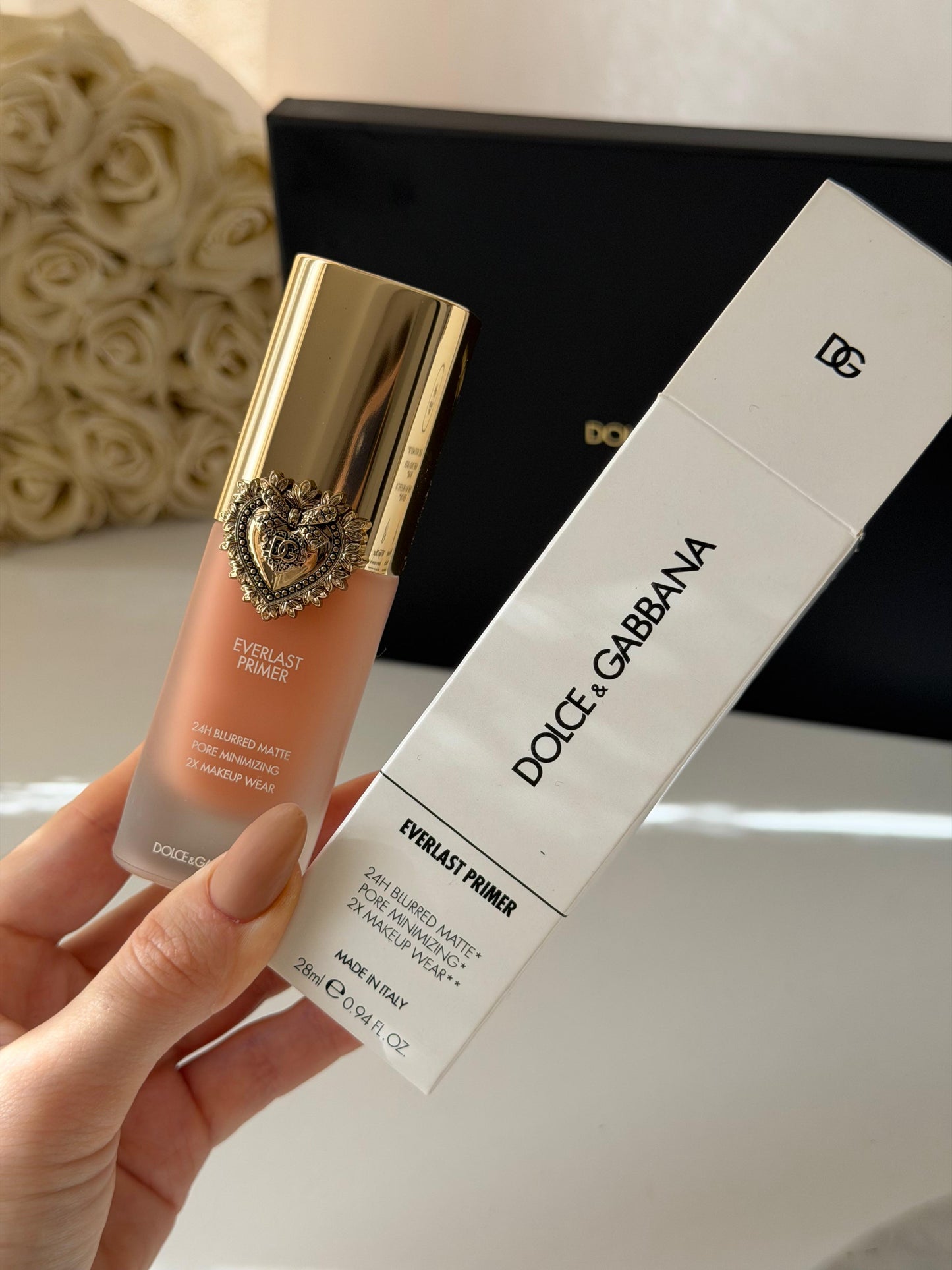 DOLCE&GABBANA Everlast Primer 24H Blurred Matte Pore Minimizing 2X Makeup Wear Translucent - Brightening Apricot Tone