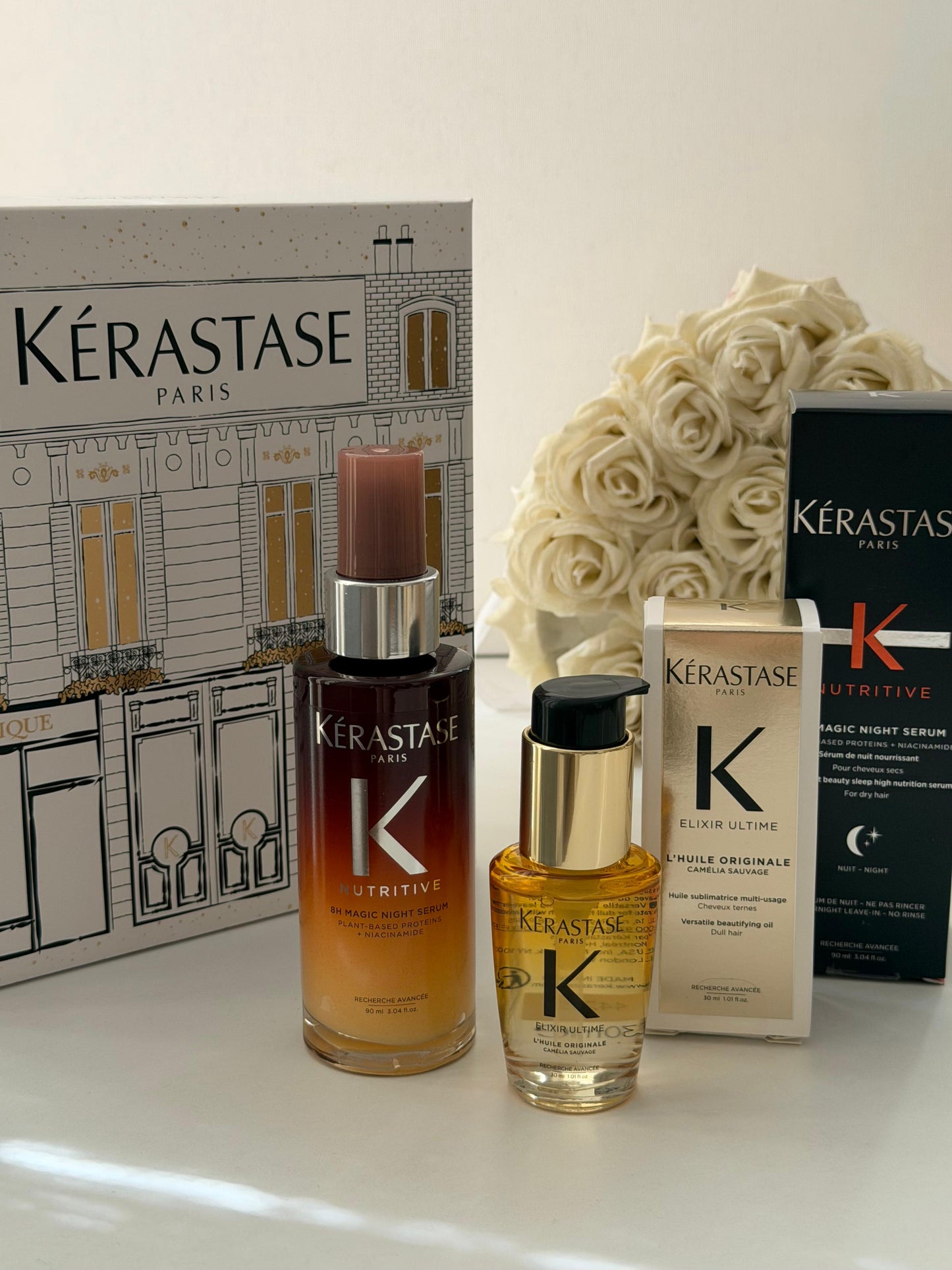 KÉRASTASE 
Elixir Ultime And Nutritive 8H Magic Night Serum Duo Set