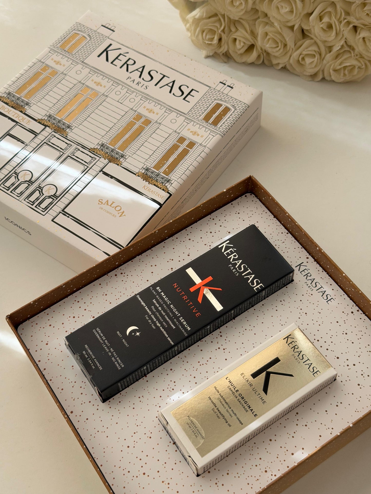 KÉRASTASE 
Elixir Ultime And Nutritive 8H Magic Night Serum Duo Set