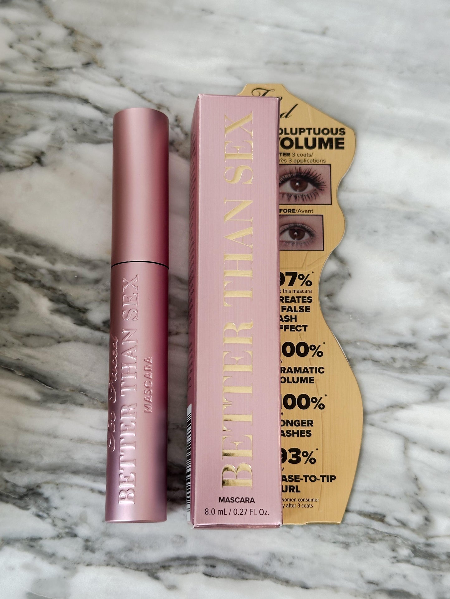 TOO FACED Better Than Sex Volumizing Mascara
Dramatic Volume & Longer Lashes