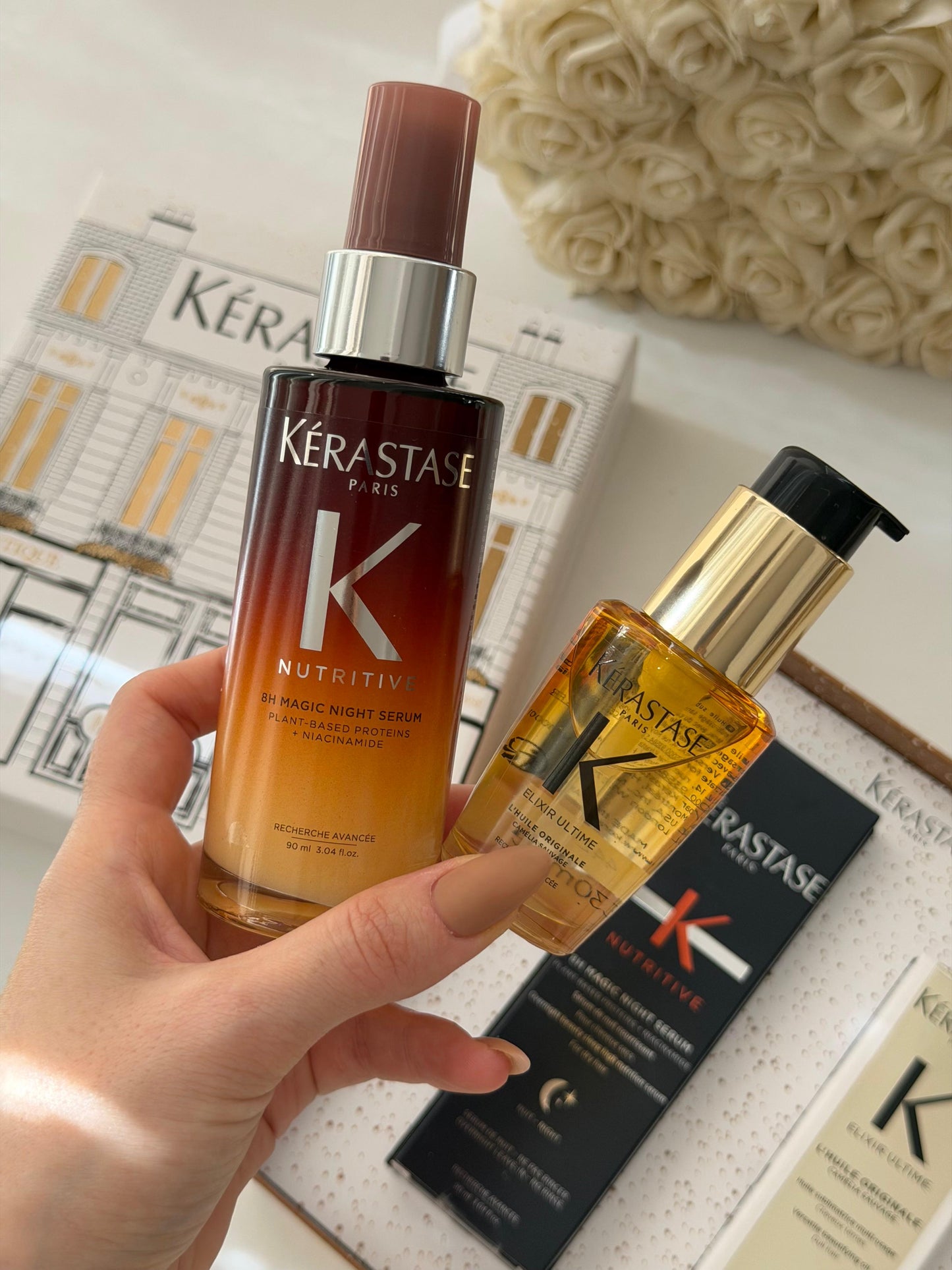 KÉRASTASE 
Elixir Ultime And Nutritive 8H Magic Night Serum Duo Set