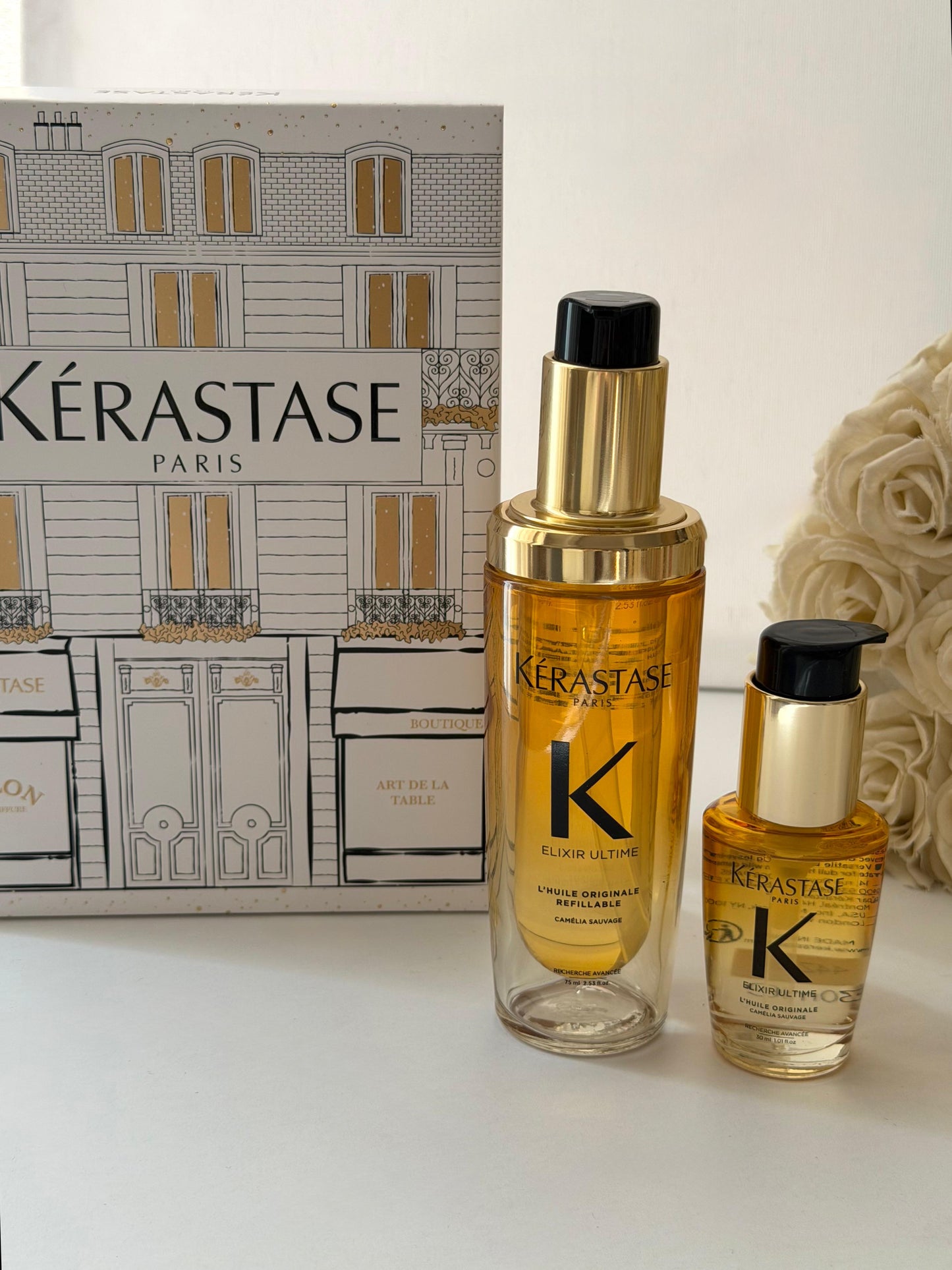 KÉRASTASE 
Elixir Ultime Oil Luxury Homme And Away Duo Set