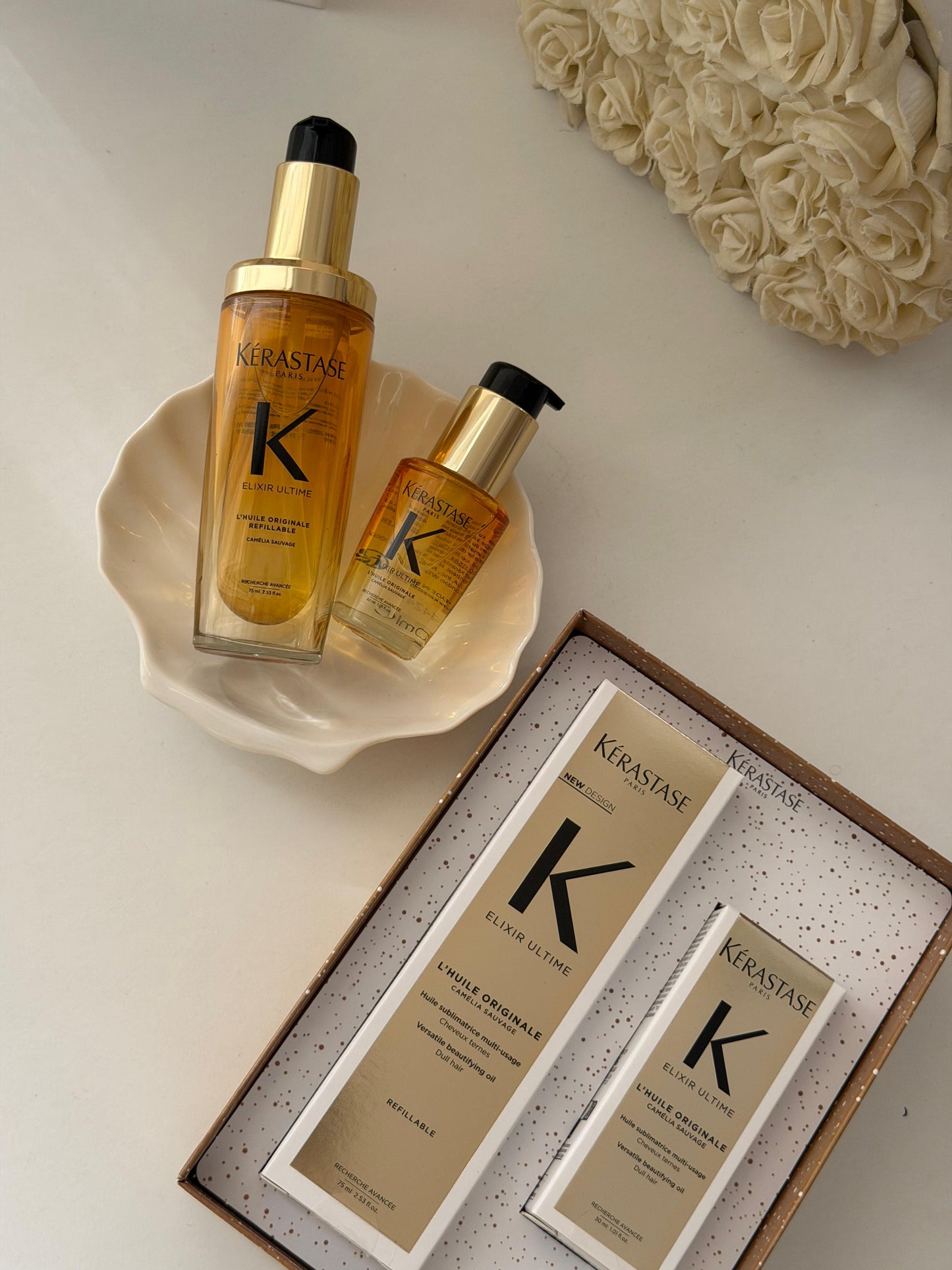 KÉRASTASE 
Elixir Ultime Oil Luxury Homme And Away Duo Set