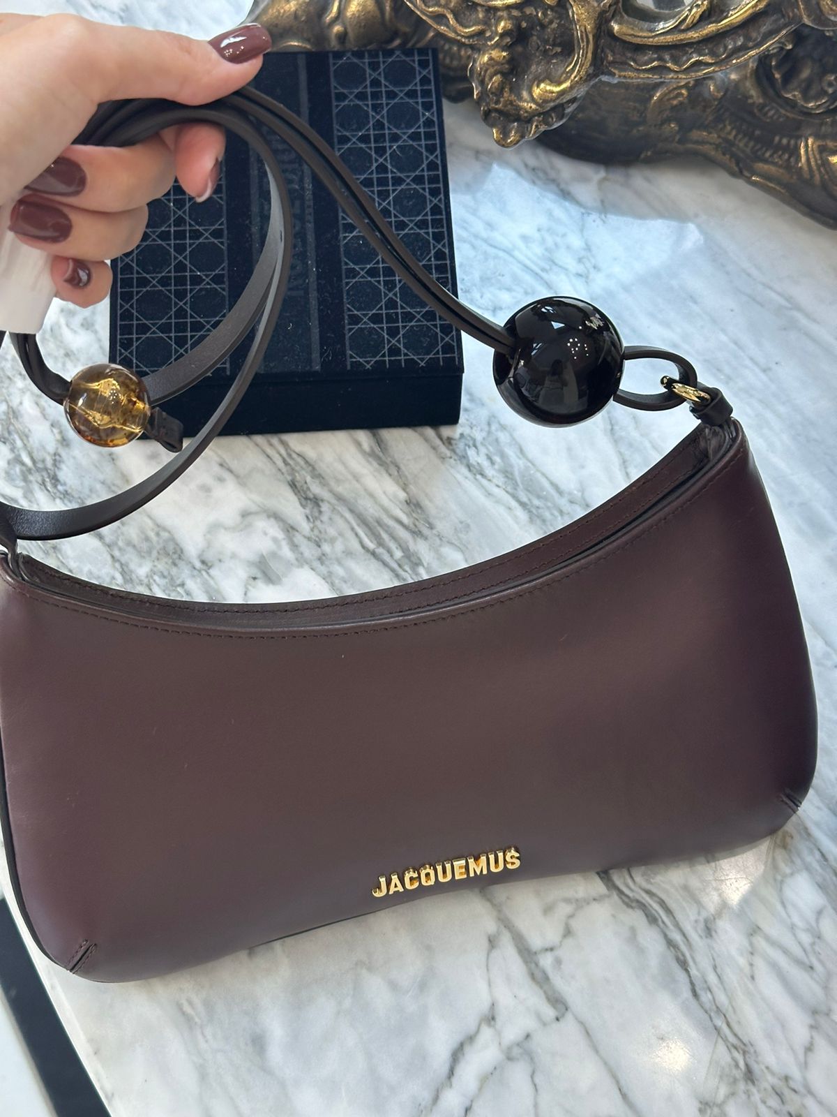 JACQUEMUS Bags - Le Bisou Perle - Medium Brown