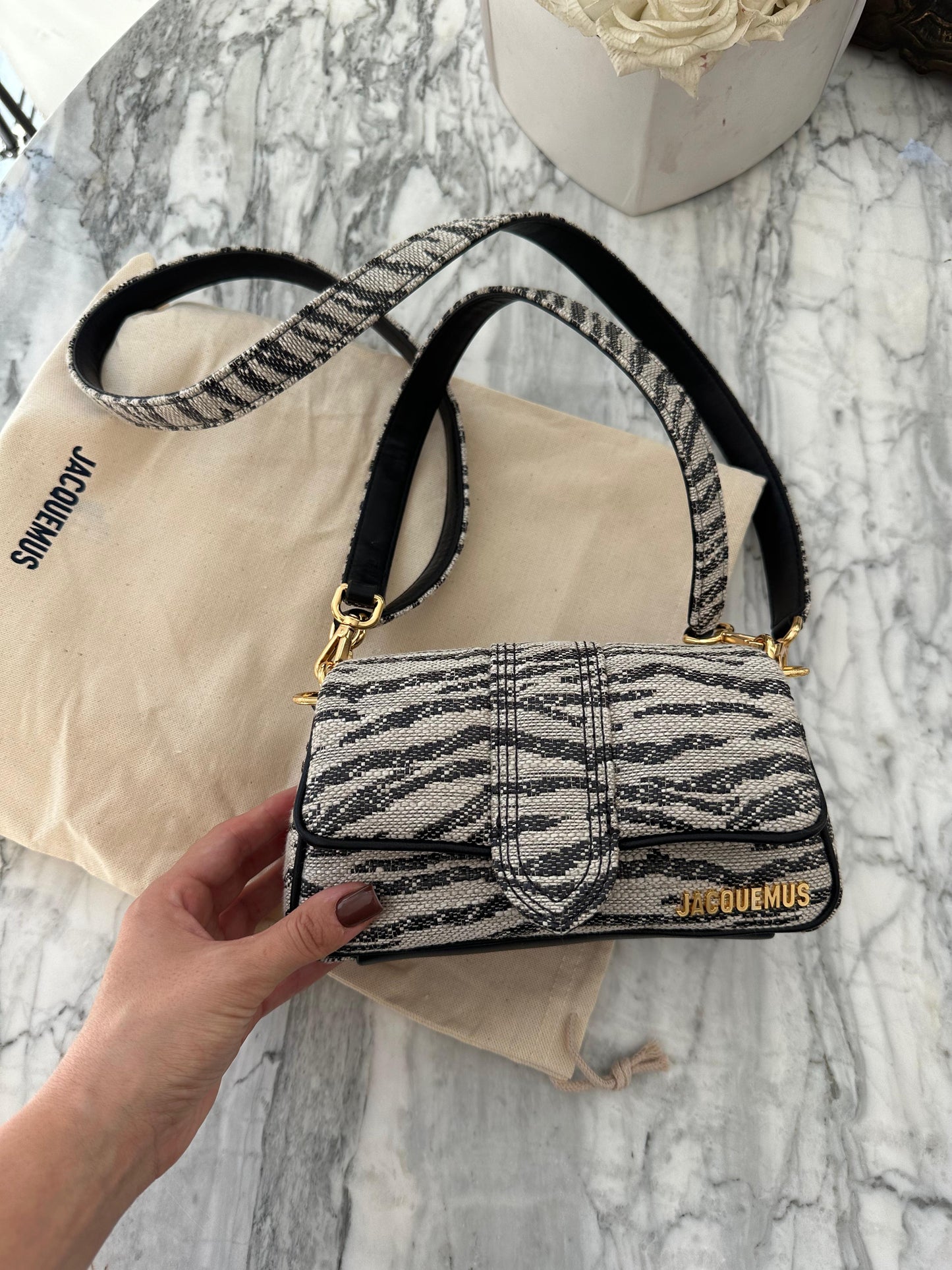 JACQUEMUS Bags Le Petit Bambimou - White Zebra