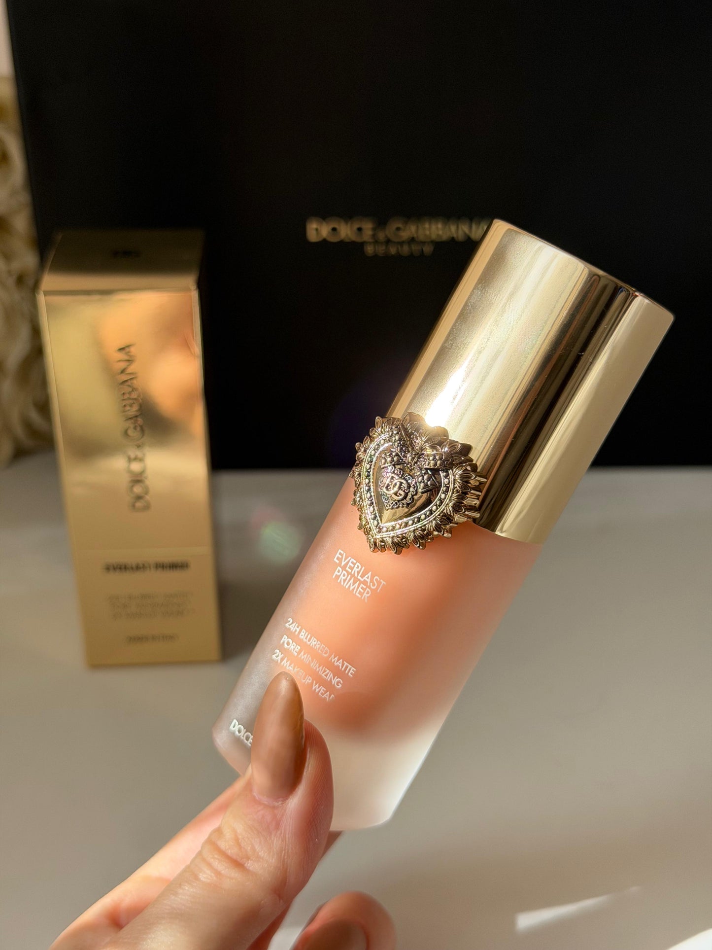 DOLCE&GABBANA Everlast Primer 24H Blurred Matte Pore Minimizing 2X Makeup Wear Translucent - Brightening Apricot Tone