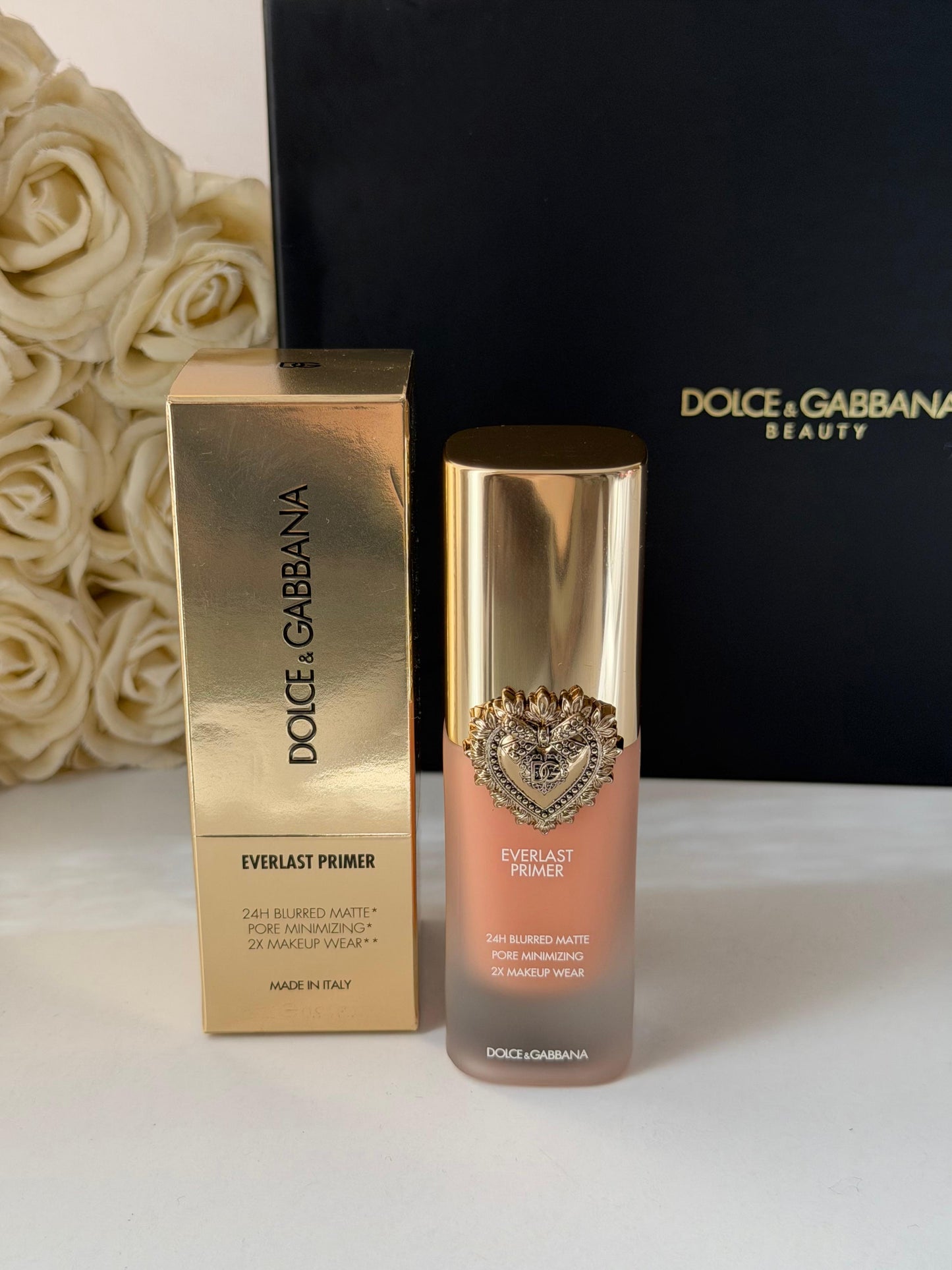 DOLCE&GABBANA Everlast Primer 24H Blurred Matte Pore Minimizing 2X Makeup Wear Translucent - Brightening Apricot Tone