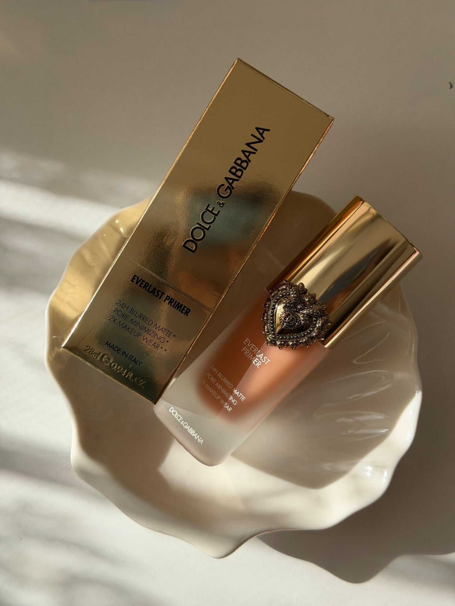 DOLCE&GABBANA Everlast Primer 24H Blurred Matte Pore Minimizing 2X Makeup Wear Translucent - Brightening Apricot Tone