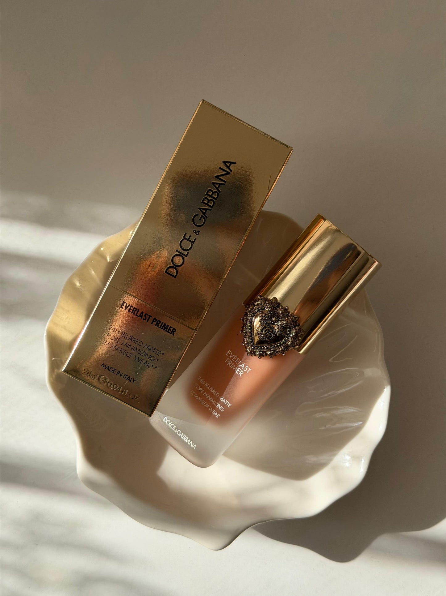 DOLCE&GABBANA Everlast Primer 24H Blurred Matte Pore Minimizing 2X Makeup Wear Translucent - Brightening Apricot Tone
