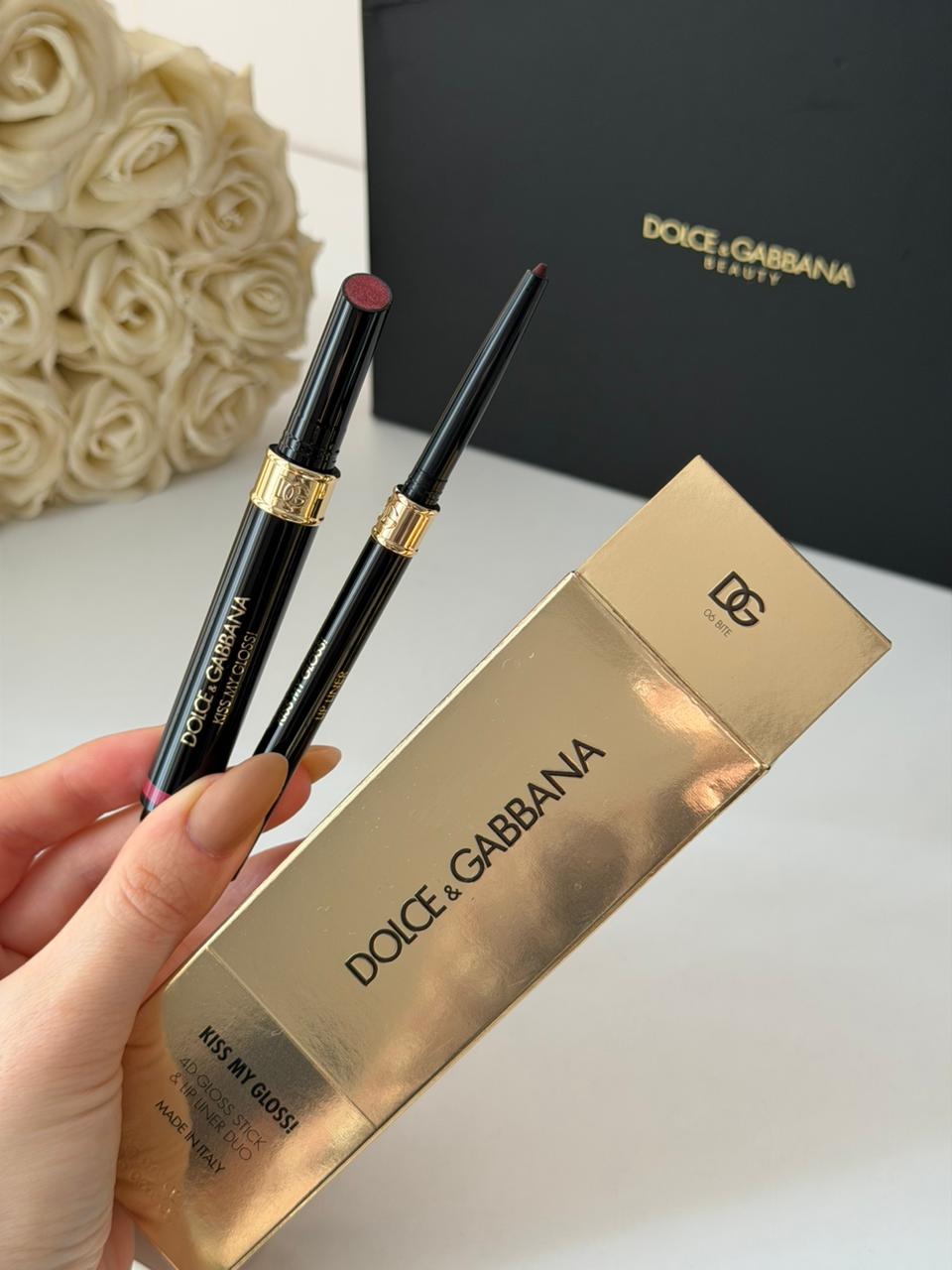 DOLCE&GABBANA Kiss My Gloss!
4D Gloss Stick & Lip Liner Duo (06)