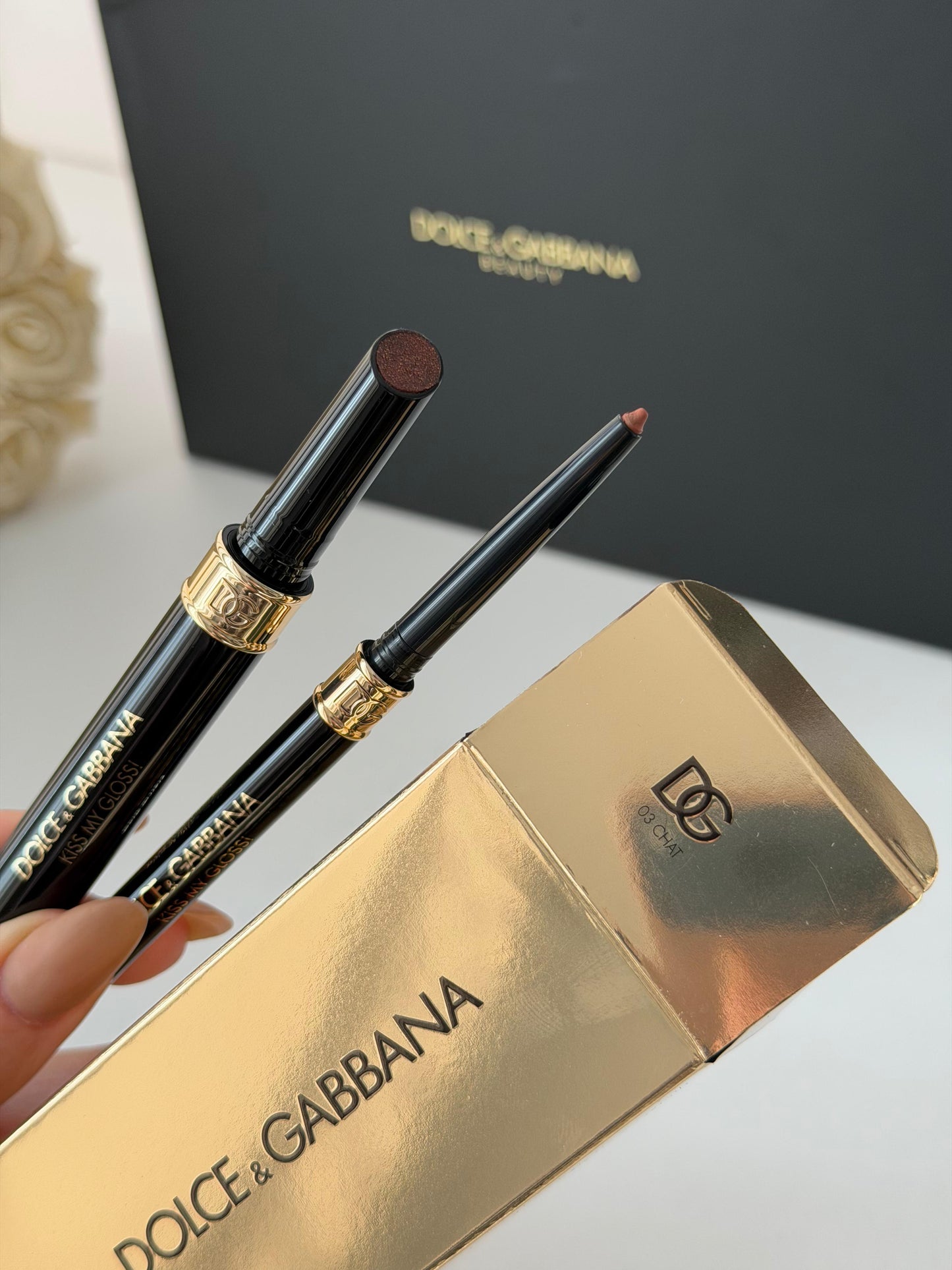 DOLCE&GABBANA Kiss My Gloss!
4D Gloss Stick & Lip Liner Duo (03)