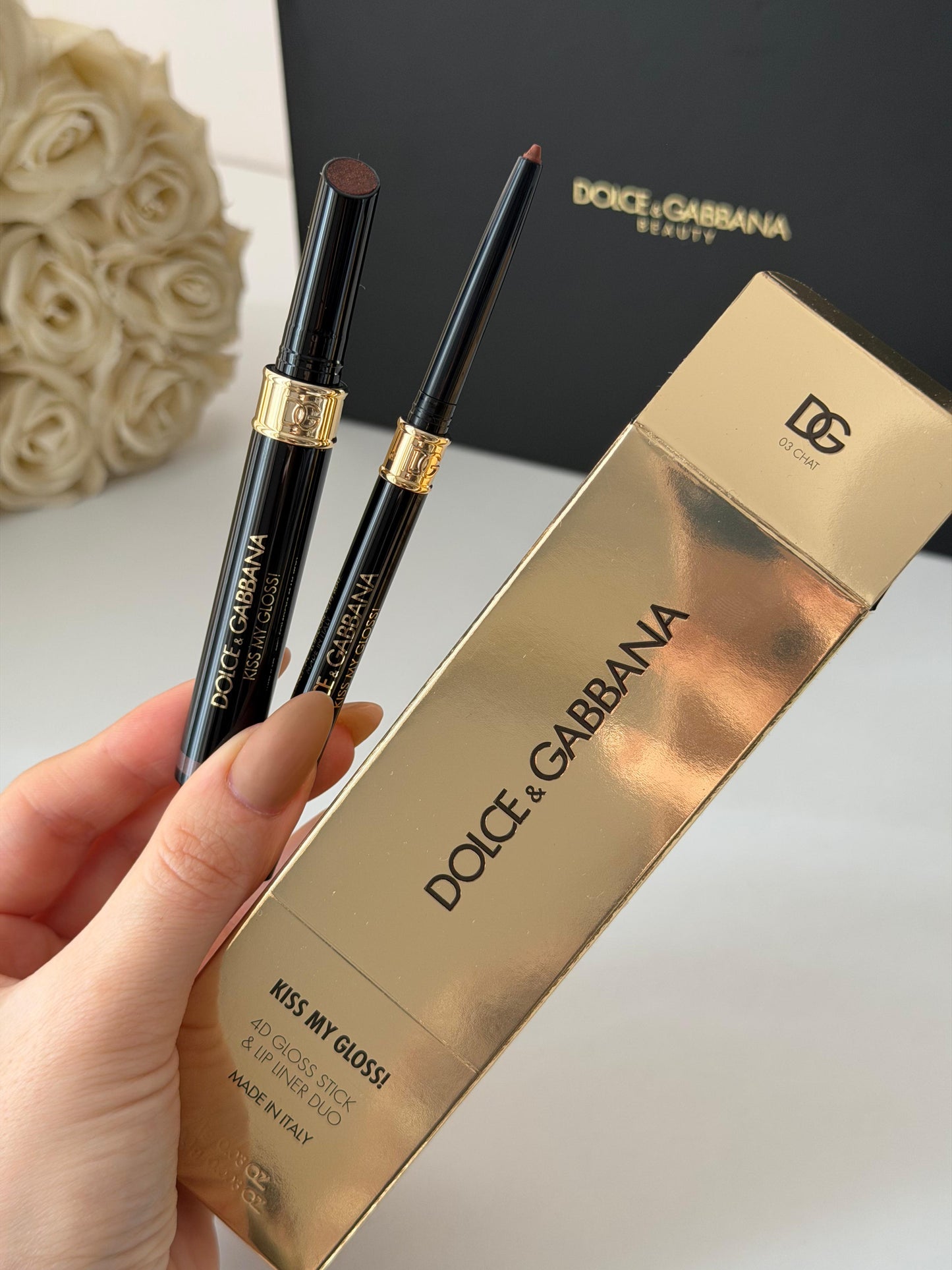 DOLCE&GABBANA Kiss My Gloss!
4D Gloss Stick & Lip Liner Duo (03)