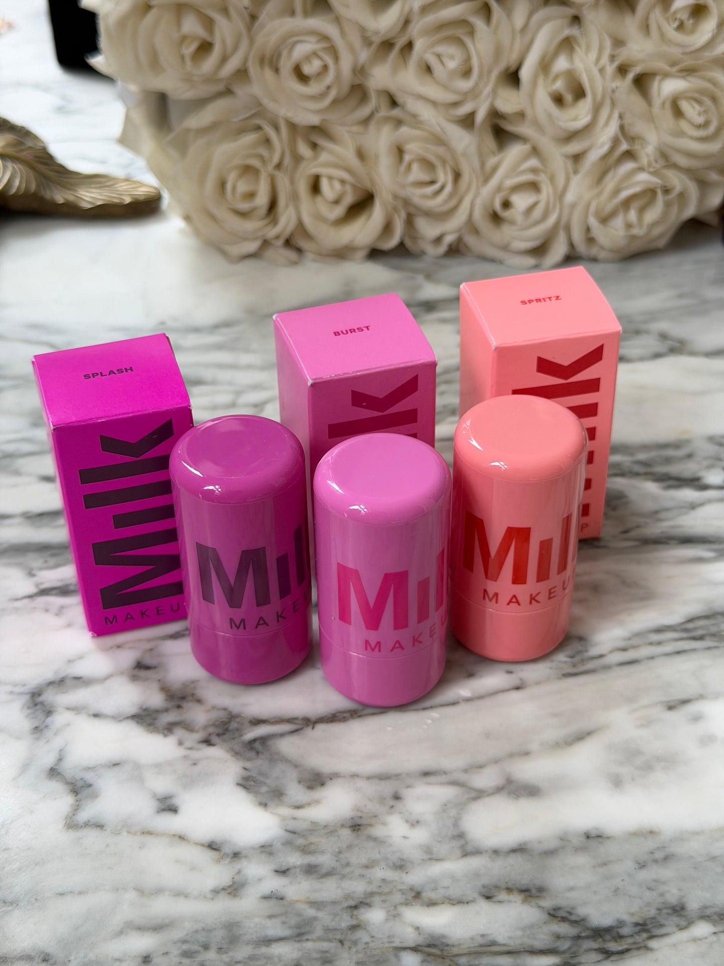 MILK MAKEUP Cooling Water Jelly Tint - Splash
Jelly Blush + Lip Stain + Skincare