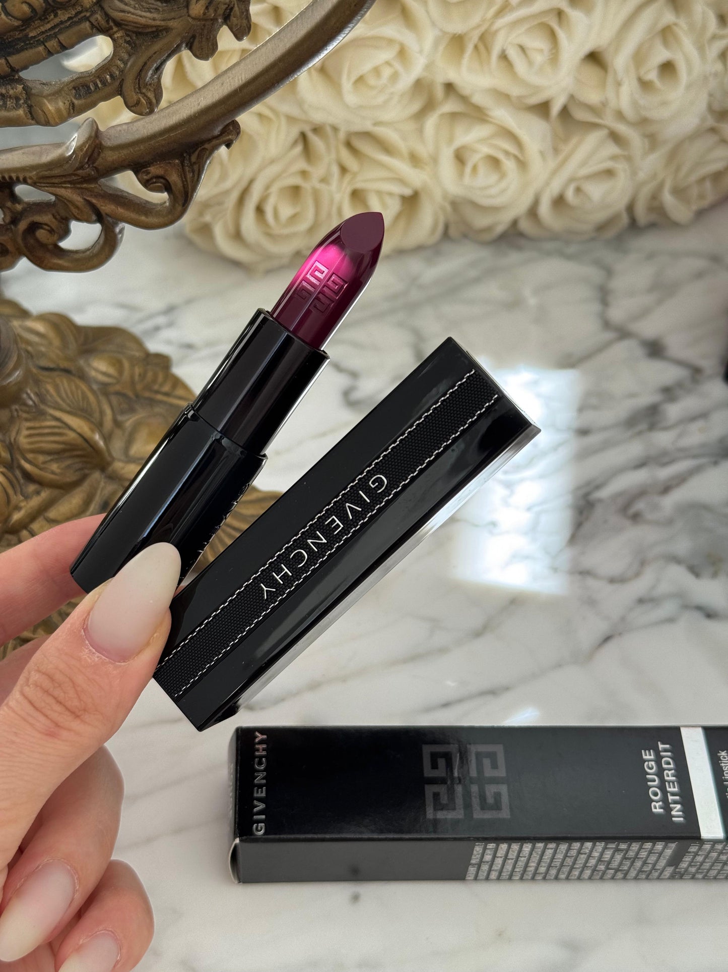 GIVENCHY Rouge Interdit Satin Lipstick - Purple Fiction