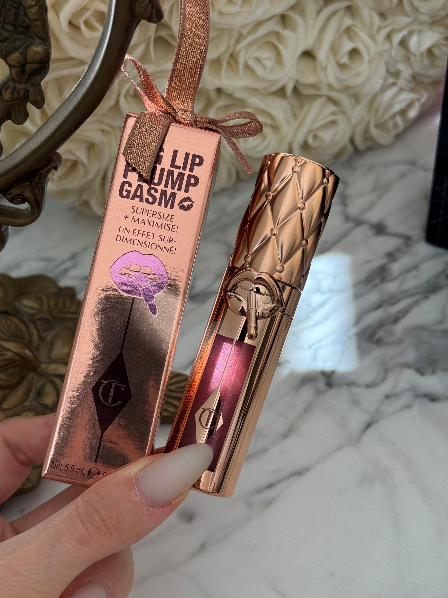 CHARLOTTE TILBURY Big Lip Plump Gasm Gloss Supersize + Maximise! - Strawberry Chocolate