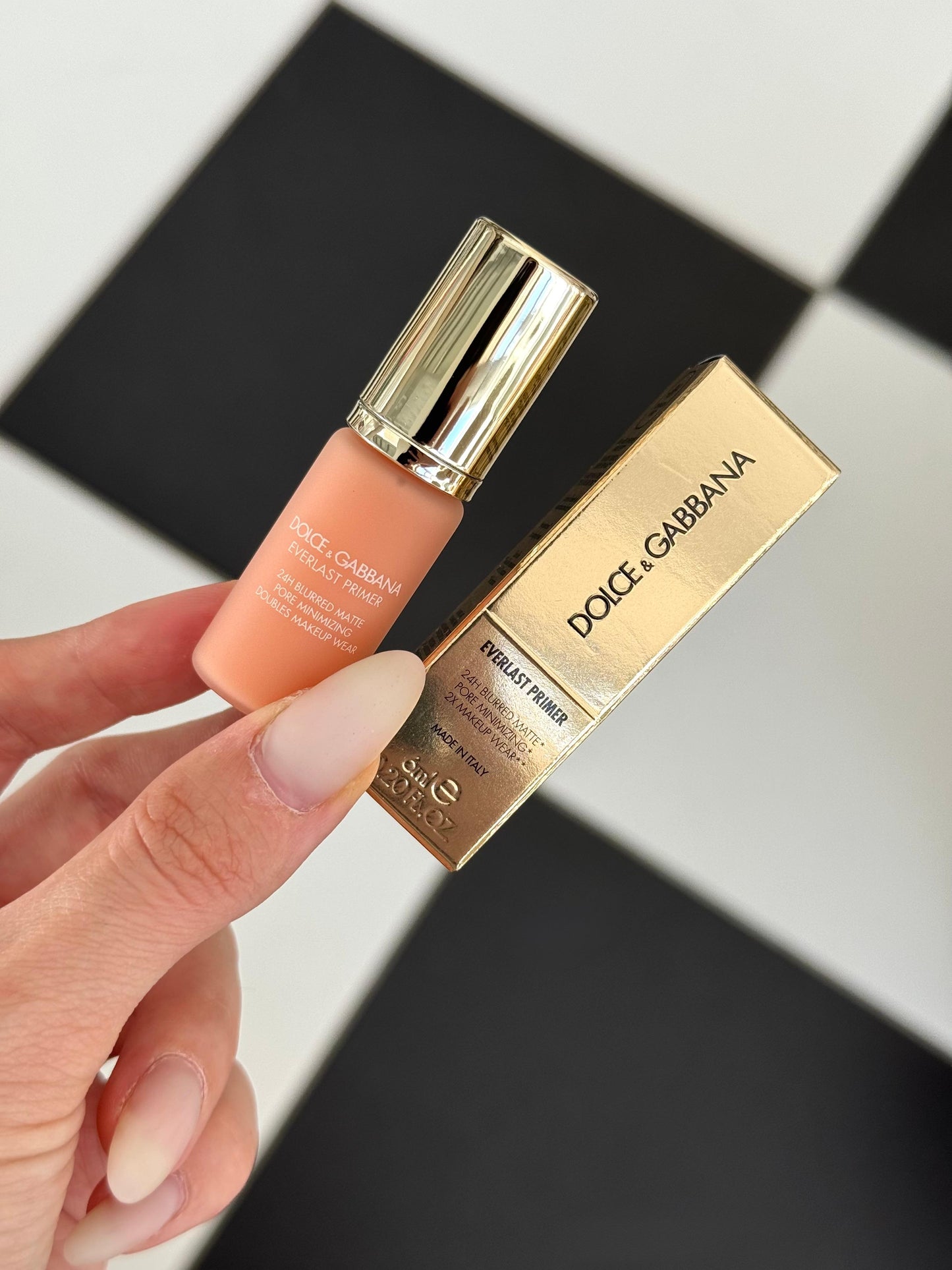 DOLCE&GABBANA Everlast Mini Primer 24H Blurred Matte Pore Minimizing 2X Makeup Wear Translucent - Brightening Apricot Tone