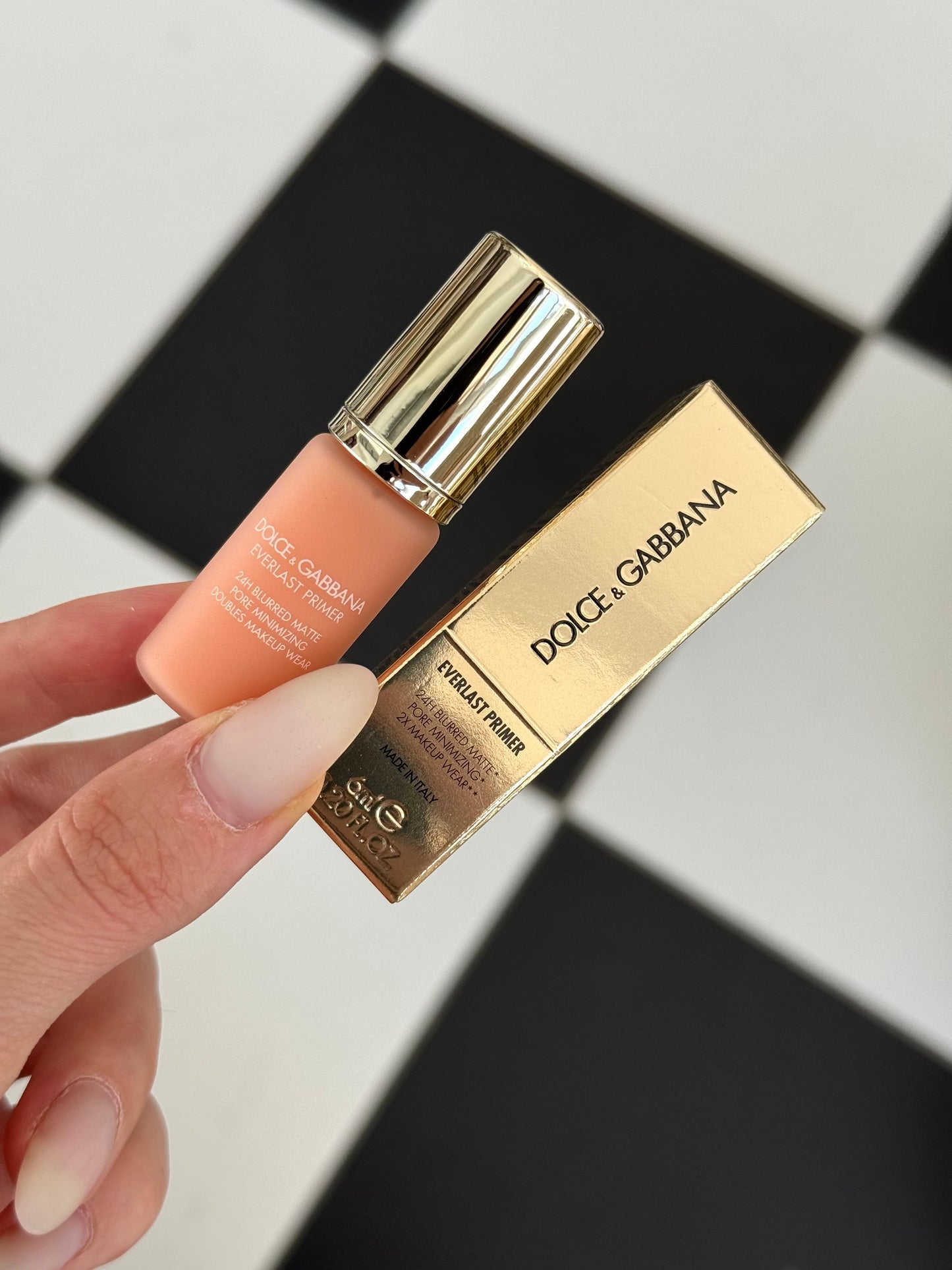 DOLCE&GABBANA Everlast Mini Primer 24H Blurred Matte Pore Minimizing 2X Makeup Wear Translucent - Brightening Apricot Tone