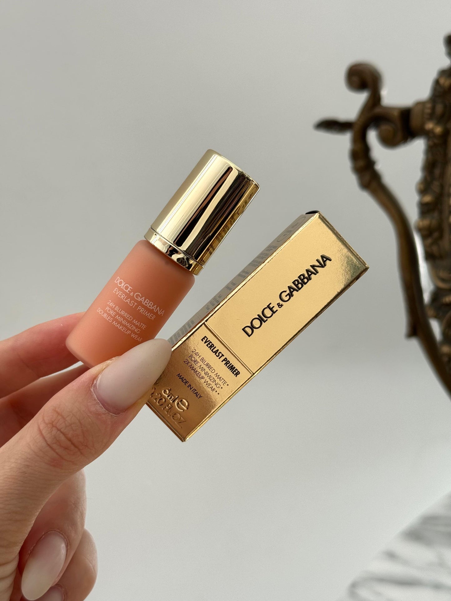 DOLCE&GABBANA Everlast Mini Primer 24H Blurred Matte Pore Minimizing 2X Makeup Wear Translucent - Brightening Apricot Tone