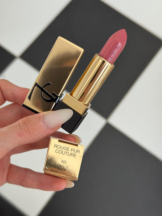 YSL Rouge Pur Couture Satin Colour Lipstick (N5) 
Long-Lasting Comfort Smoothing Lip Care