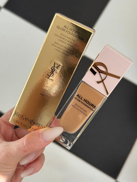 YSL All Hours Glow Foundation
Skin-Like Radiance Buildable Coverage (MN5)