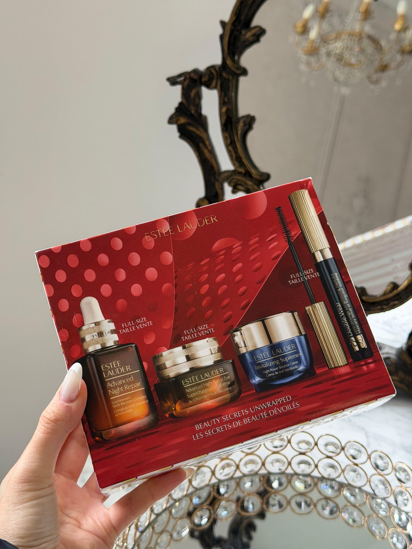 ESTEE LAUDEE Beauty Secrets Unwrapped Repair + Lift + Brighten Skincare Set