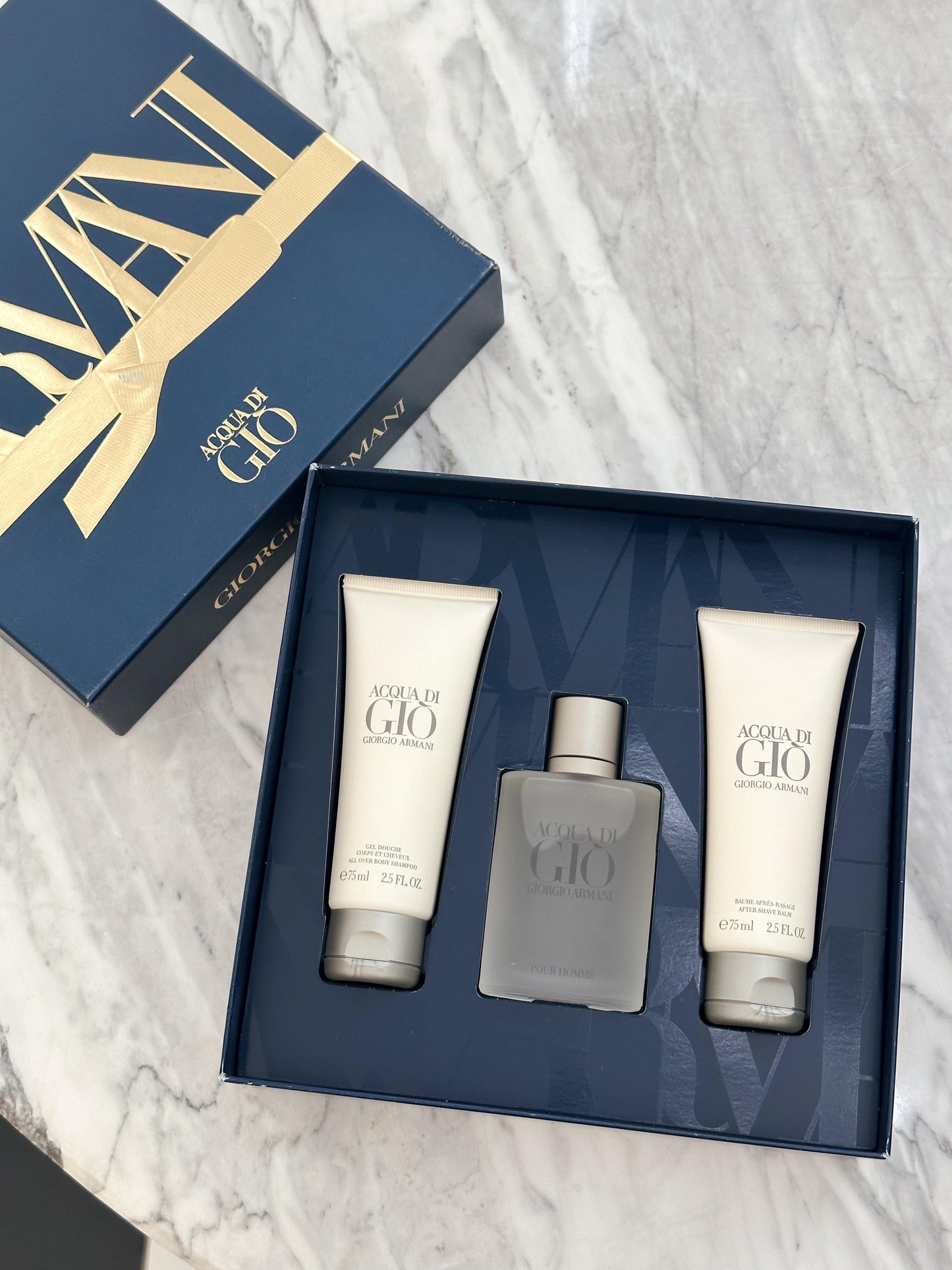 ARMANI Acqua di Giò Gift Set 50ml EDT + 75ml Shower Gel + 75ml Aftershave Balm