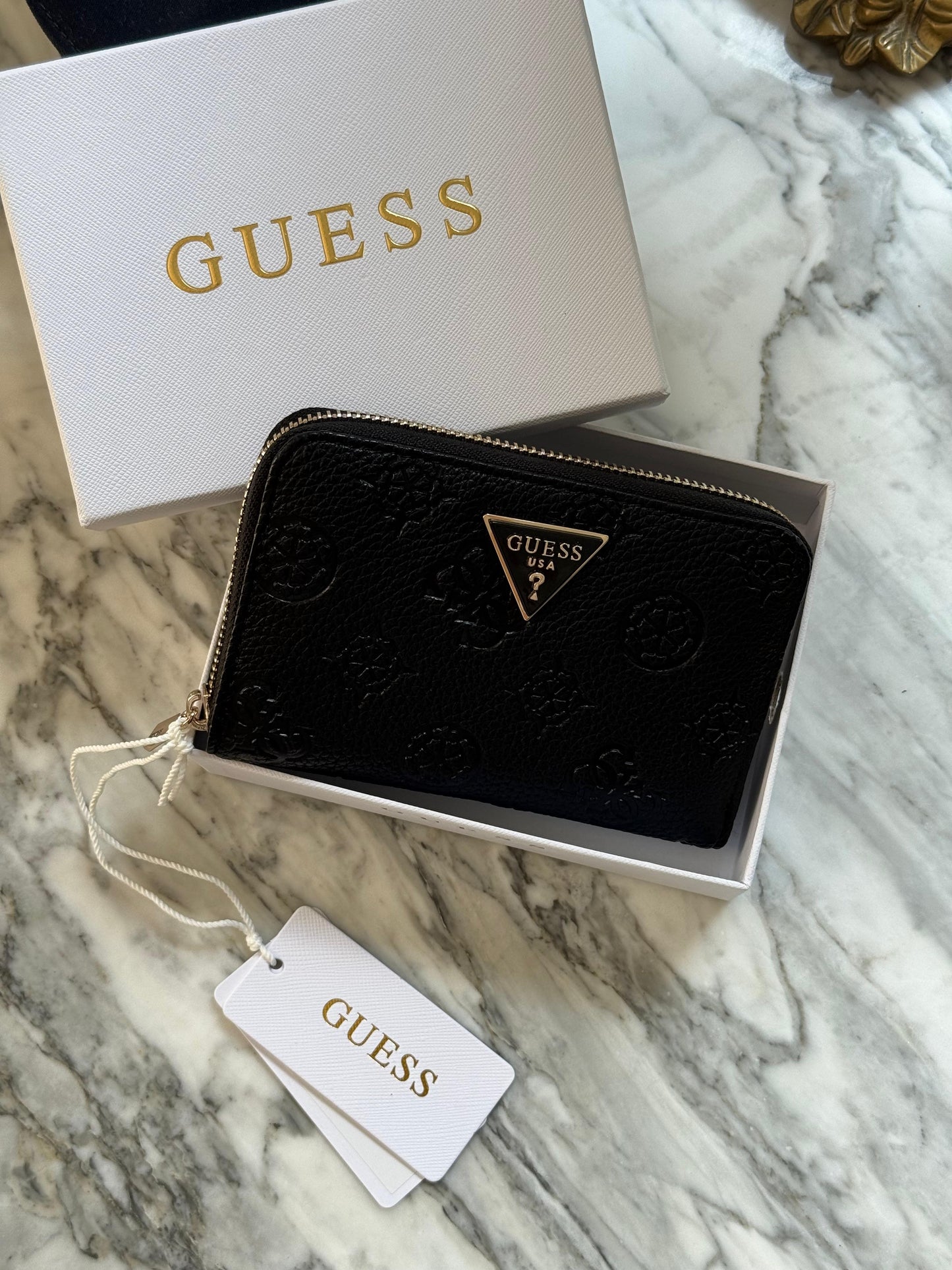GUESS Eco Gemma Black Zip Around Wallet