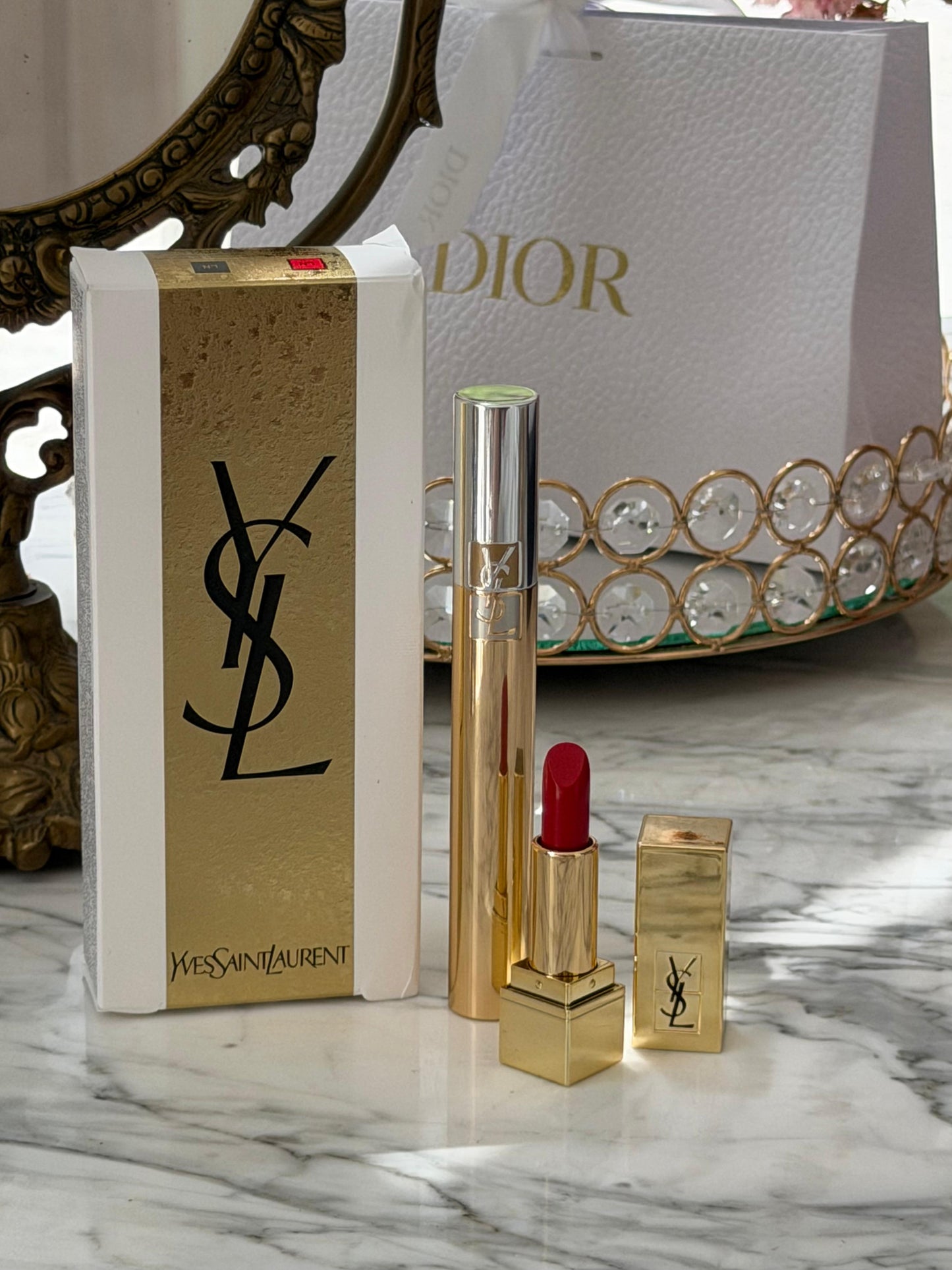 YSL Gift Set Mascara Volume Effet Faux Cils + Mini Rouge Pur Couture N^1