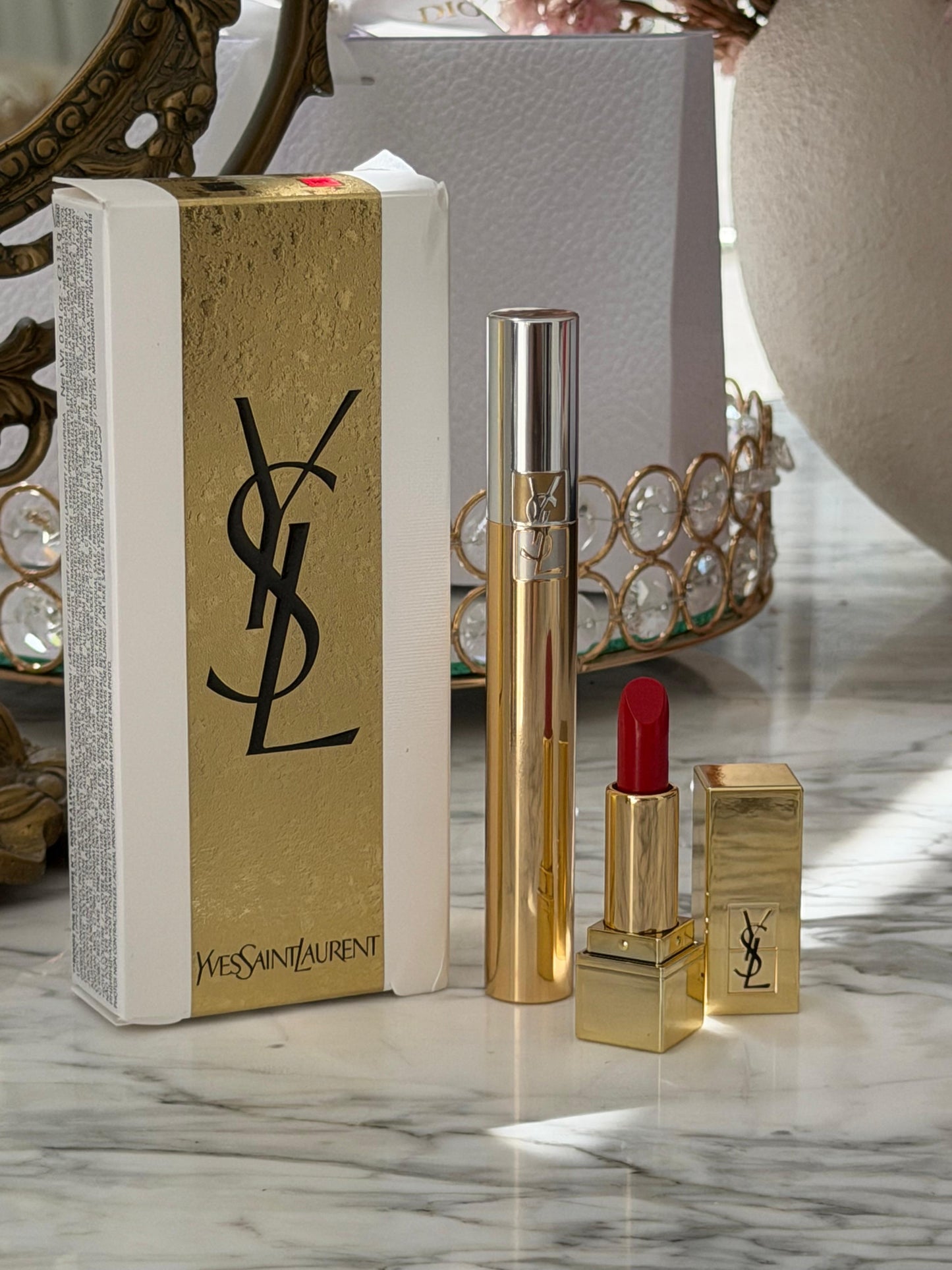 YSL Gift Set Mascara Volume Effet Faux Cils + Mini Rouge Pur Couture N^1