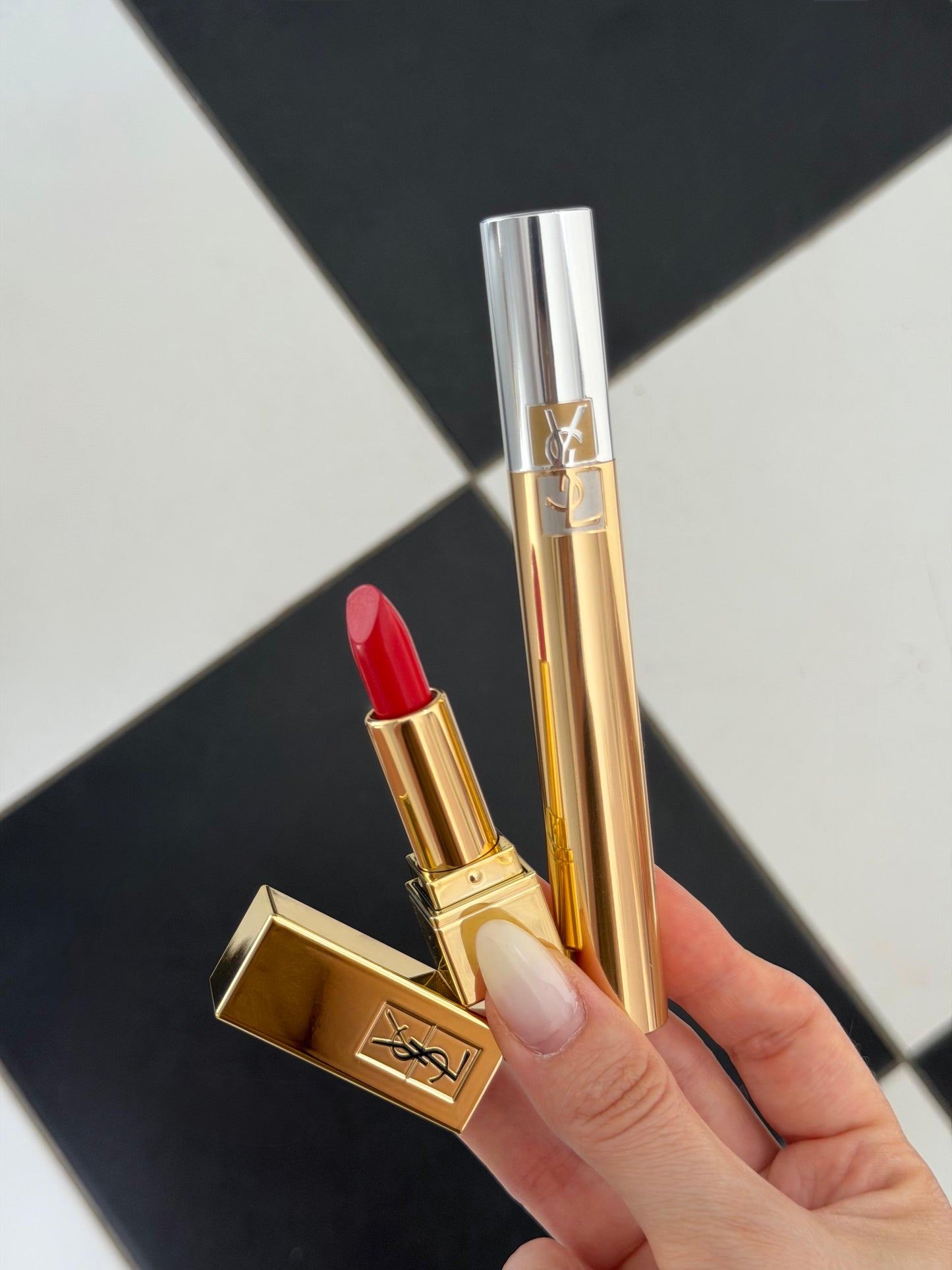 YSL Gift Set Mascara Volume Effet Faux Cils + Mini Rouge Pur Couture N^1