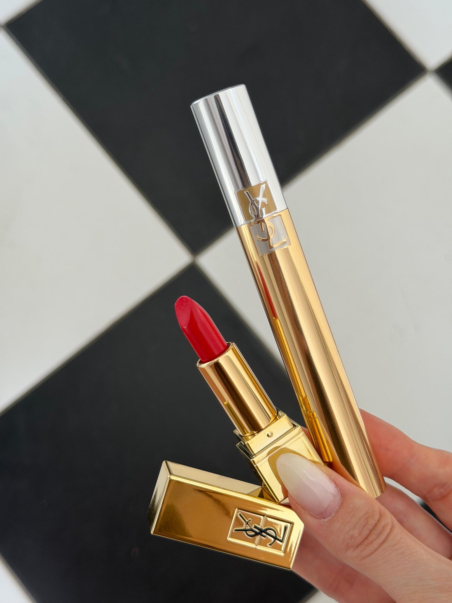 YSL Gift Set Mascara Volume Effet Faux Cils + Mini Rouge Pur Couture N^1