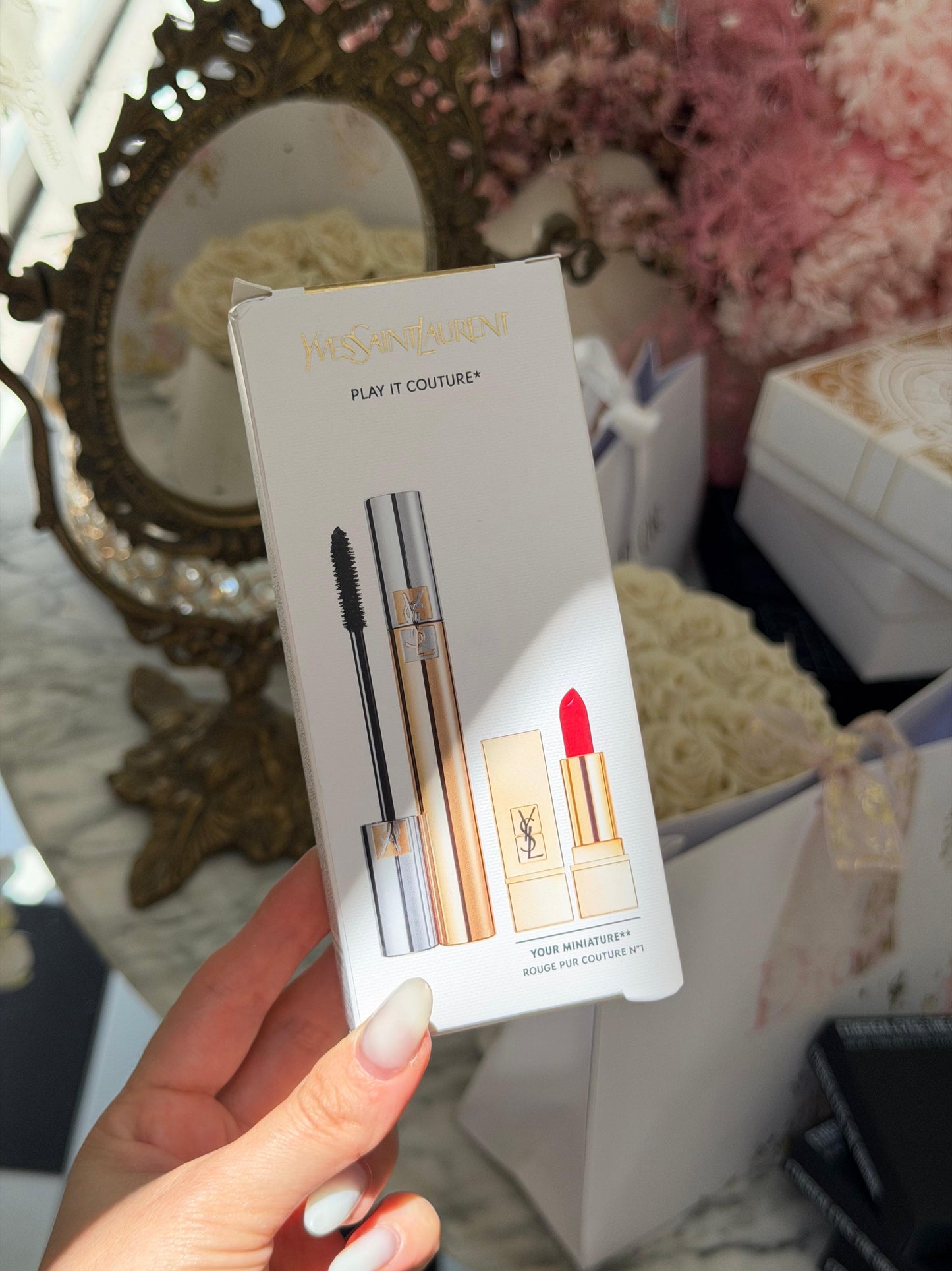 YSL Gift Set Mascara Volume Effet Faux Cils + Mini Rouge Pur Couture N^1