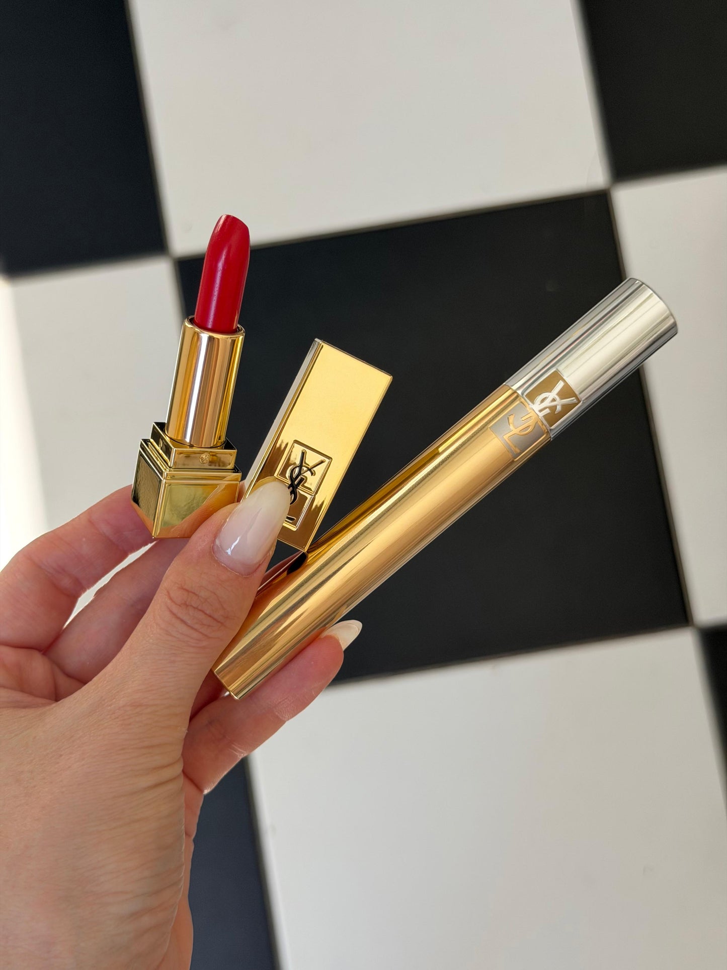 YSL Gift Set Mascara Volume Effet Faux Cils + Mini Rouge Pur Couture N^1
