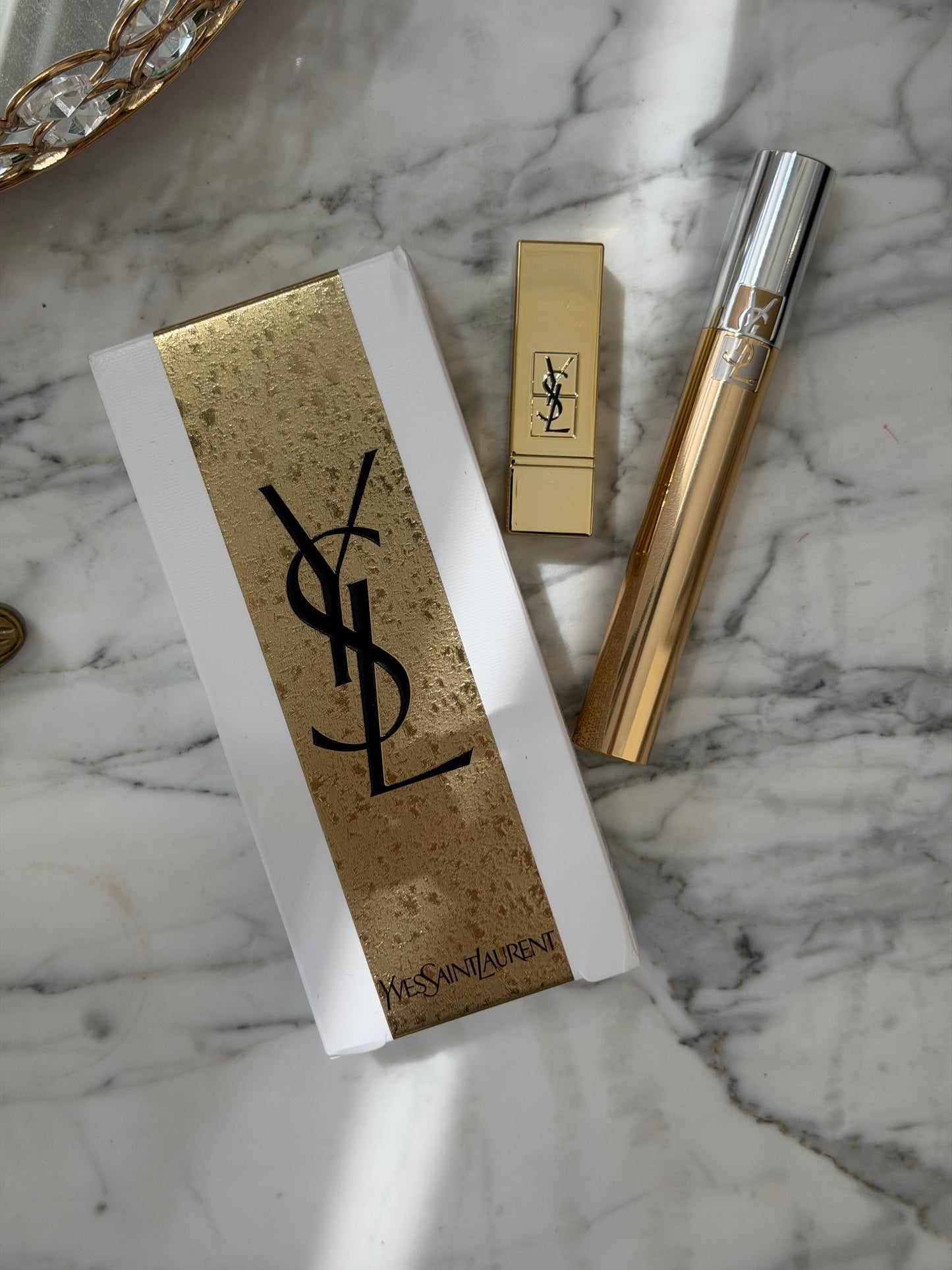 YSL Gift Set Mascara Volume Effet Faux Cils + Mini Rouge Pur Couture N^1