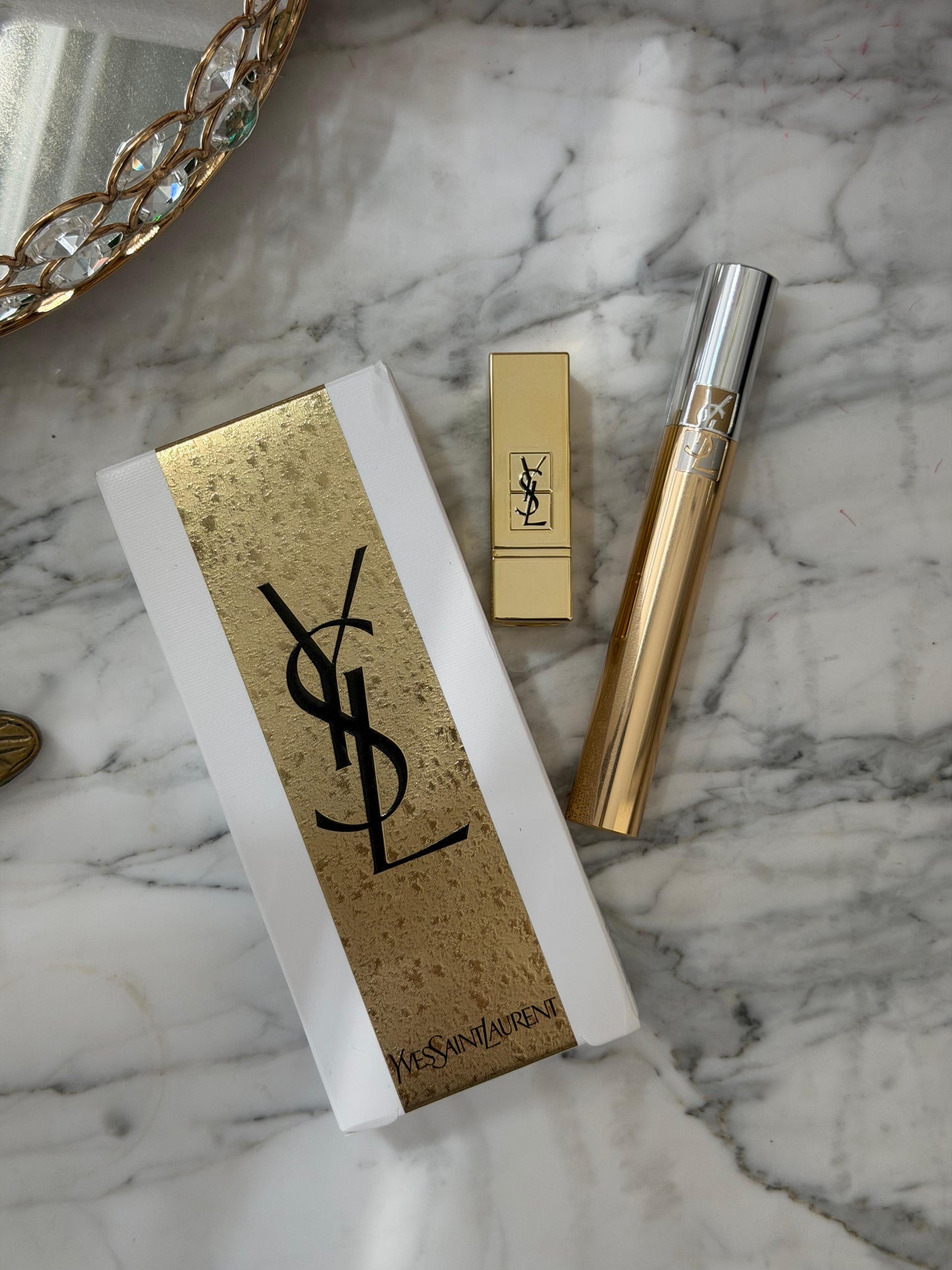 YSL Gift Set Mascara Volume Effet Faux Cils + Mini Rouge Pur Couture N^1