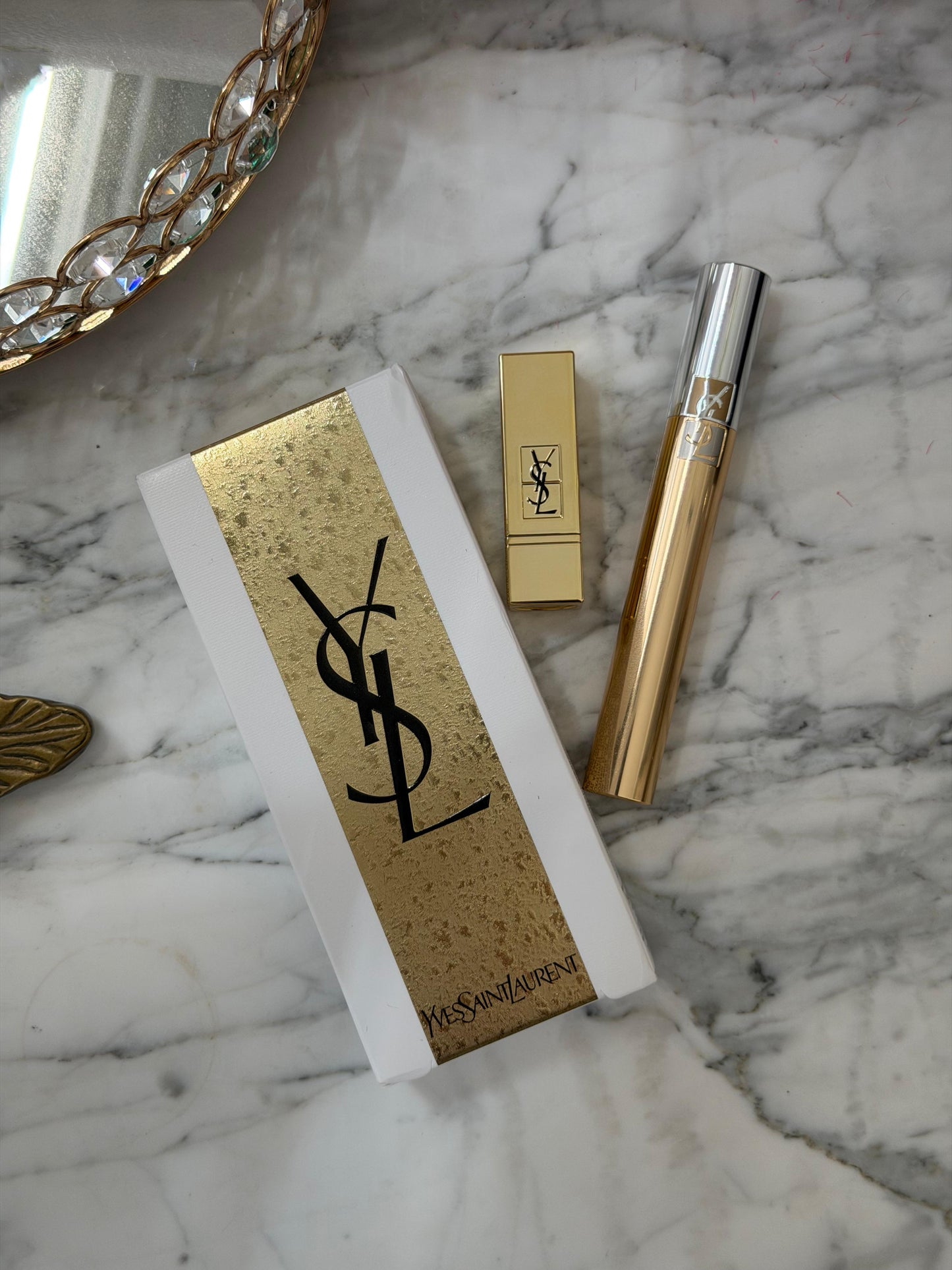 YSL Gift Set Mascara Volume Effet Faux Cils + Mini Rouge Pur Couture N^1