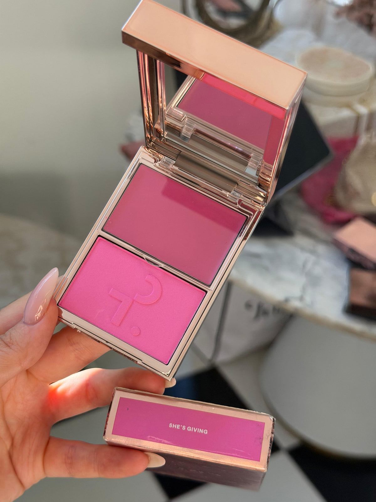 PATRICK TA 
Double Take Crème & Powder Blush Duo - She’s Giving